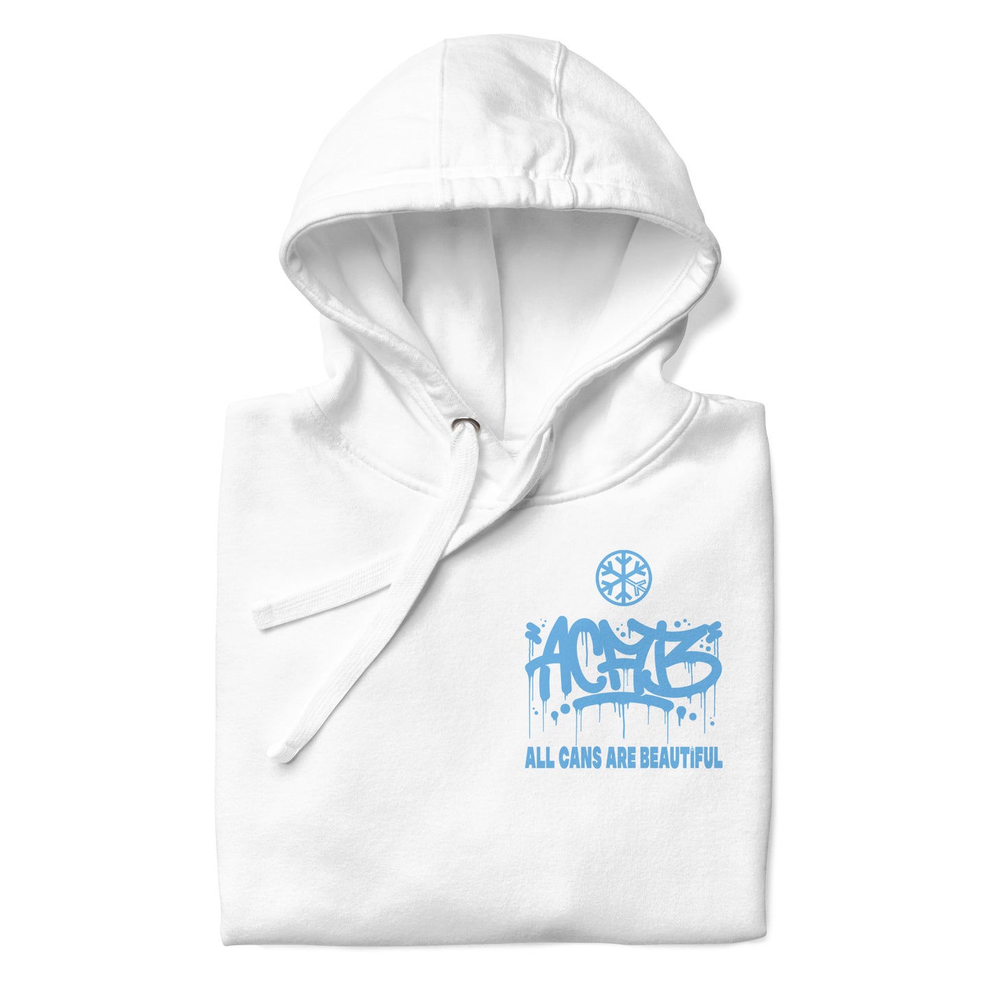White-ACAB Graffiti Character Hoodie from B.Different Clothing, folded, graffiti-inspired streetwear