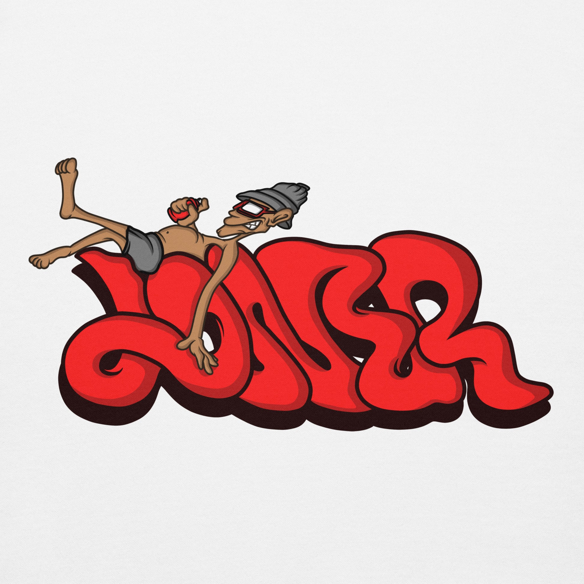 White-Loner Graffiti Piece Hoodie from B.Different Clothing, graphic, graffiti-inspired streetwear