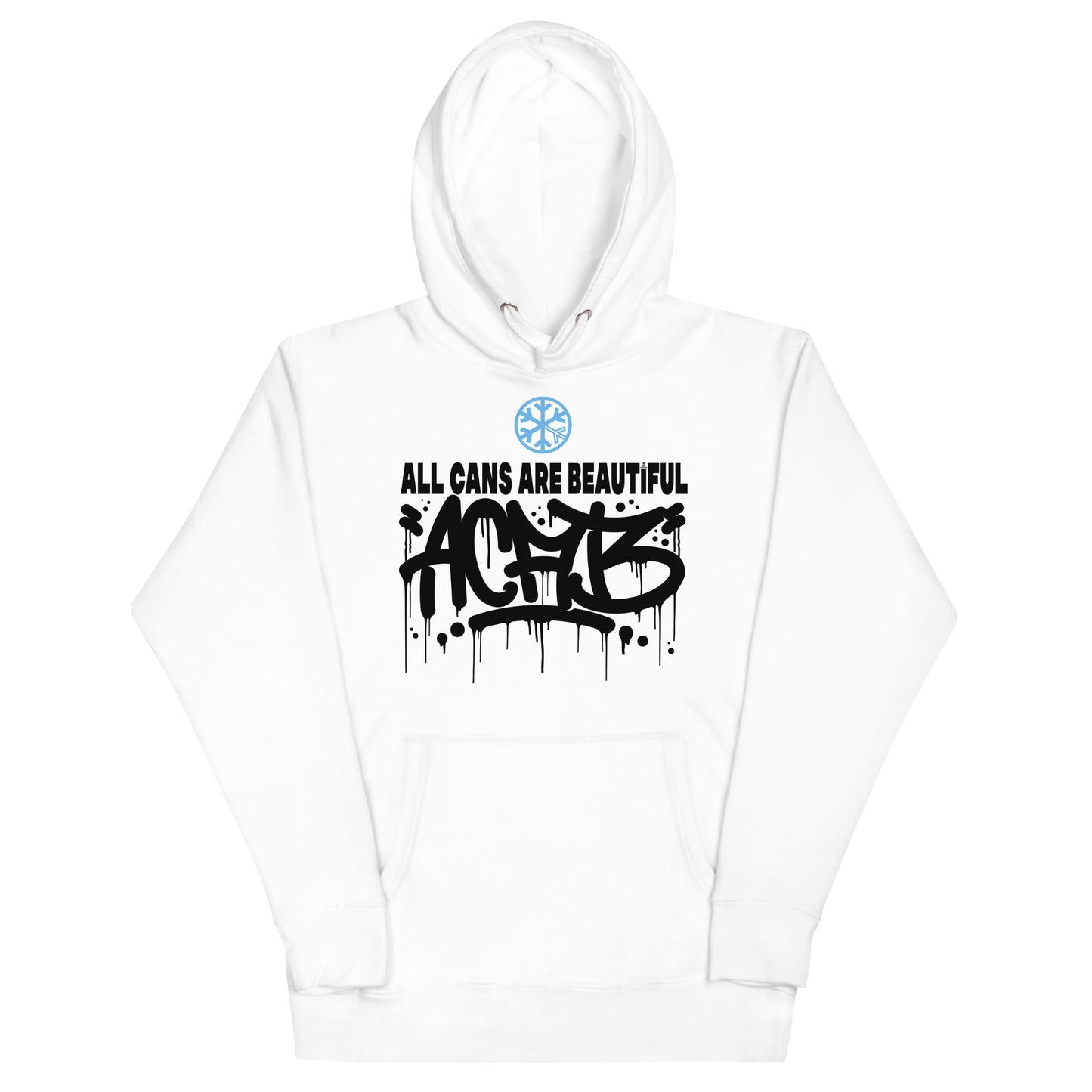 White-Acab Graffiti Tag Hoodie from B.Different Clothing, front view, graffiti-inspired streetwear