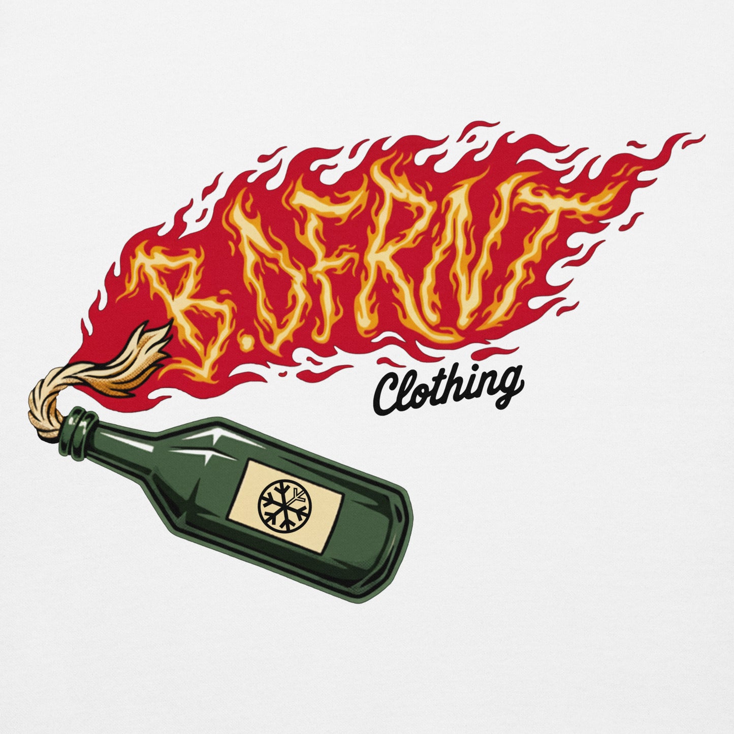 White-Molotov Graffiti Hoodie from B.Different Clothing, graphic, graffiti-inspired streetwear