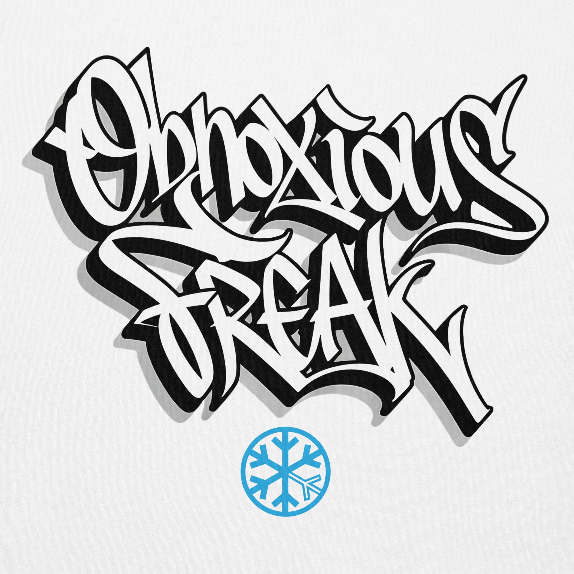 White-Obnoxious Freak Graffiti Hoodie from B.Different Clothing, graphic, graffiti-inspired streetwear