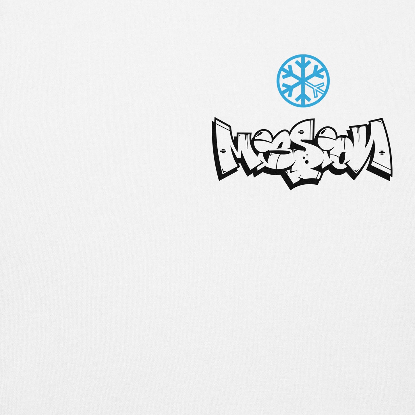 White-Mission Graffiti Character Hoodie from B.Different Clothing, front graphic, graffiti-inspired streetwear