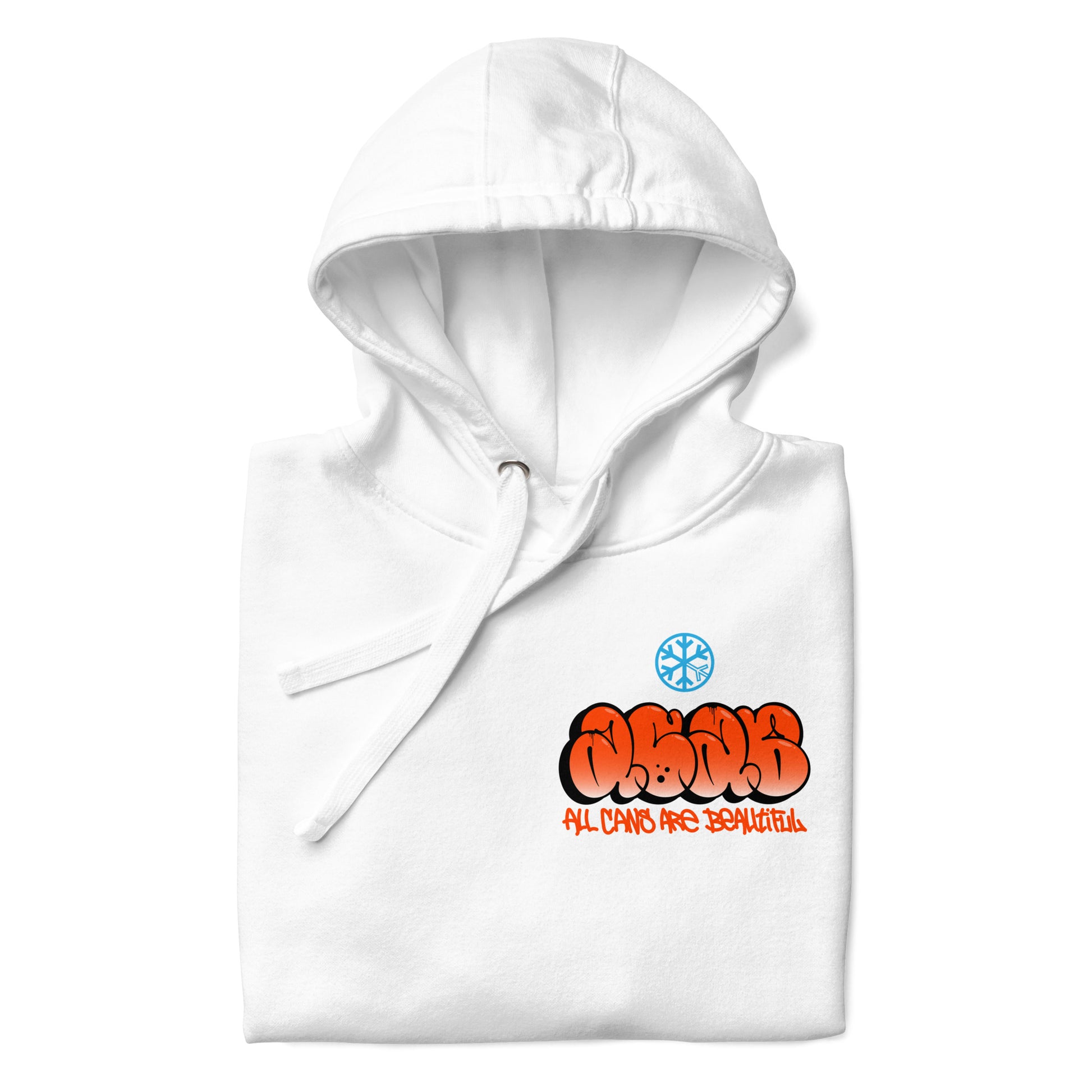 White-ACAB Girl Graffiti Hoodie from B.Different Clothing, folded, graffiti-inspired streetwear