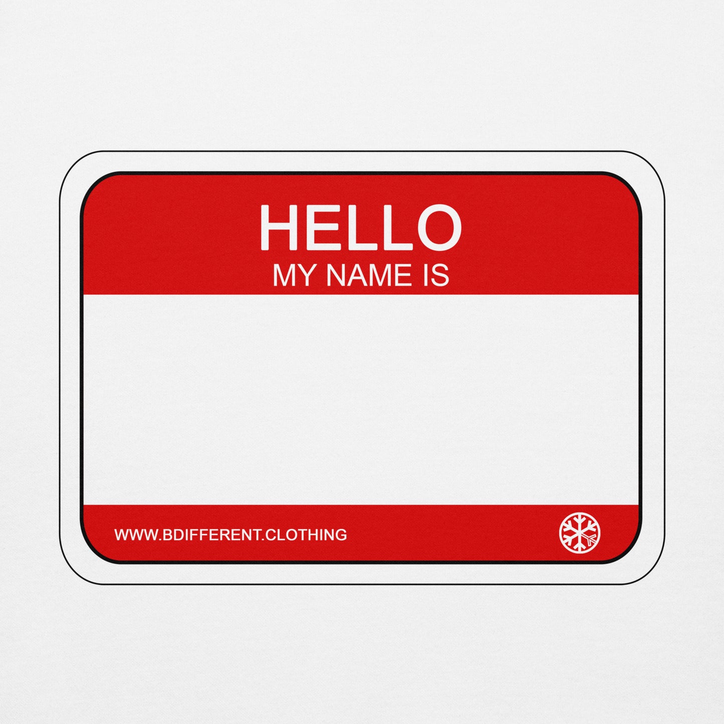 White-Hello My Name Is Sticker Graffiti Hoodie from B.Different Clothing, graphic, graffiti-inspired streetwear