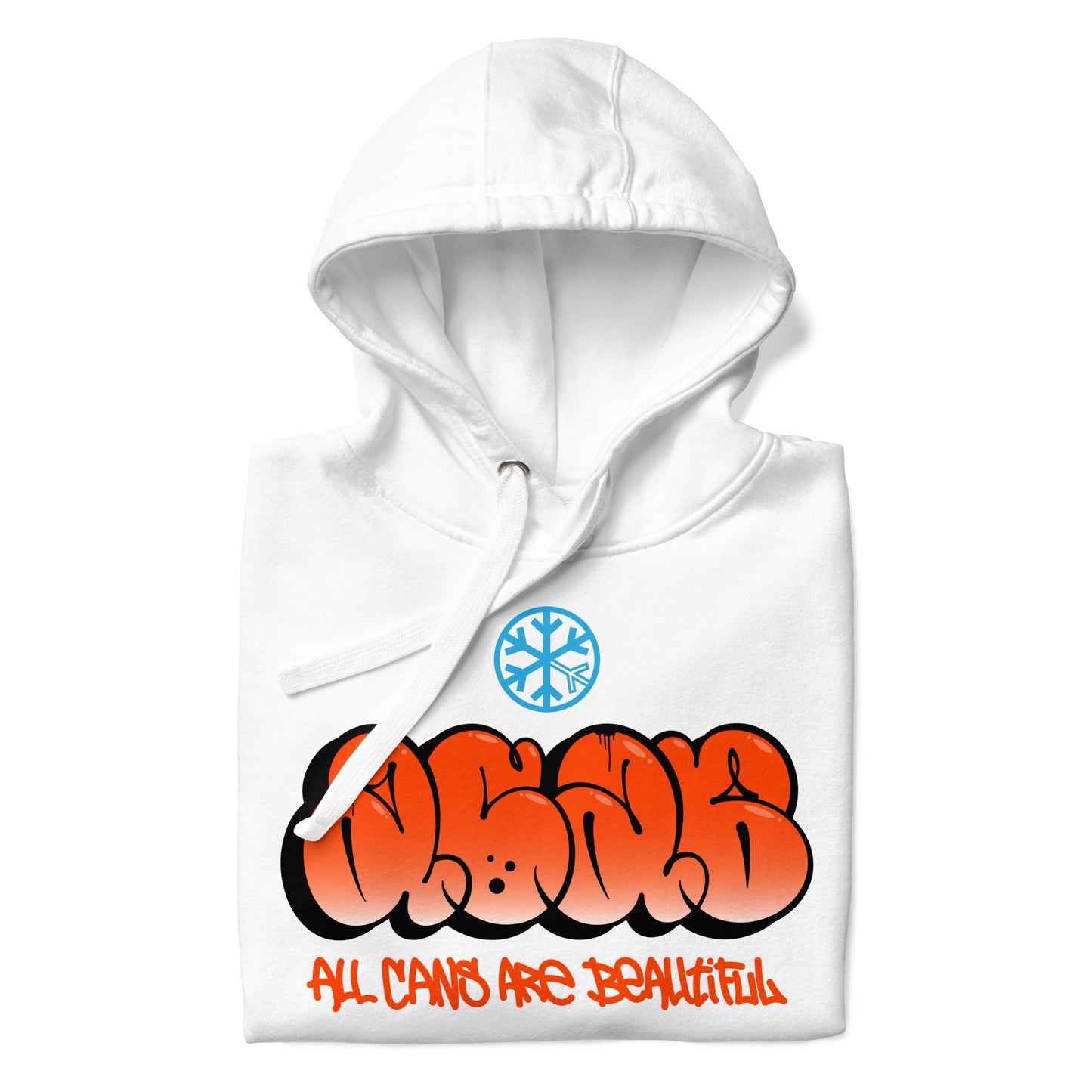 White-ACAB Graffiti Throw-up Hoodie from B.Different Clothing, folded, graffiti-inspired streetwear