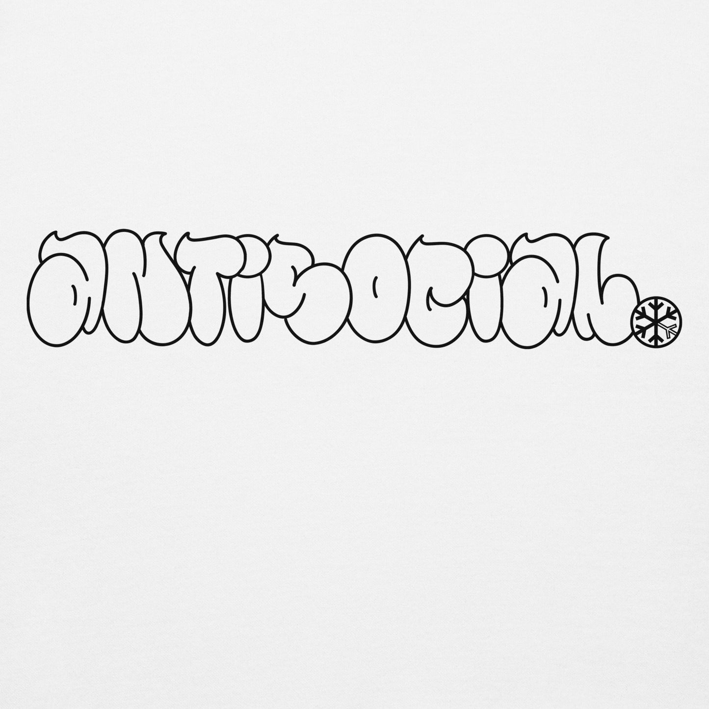 White-Antisocial Graffiti Hollow Hoodie from B.Different Clothing, graphic, graffiti-inspired streetwear