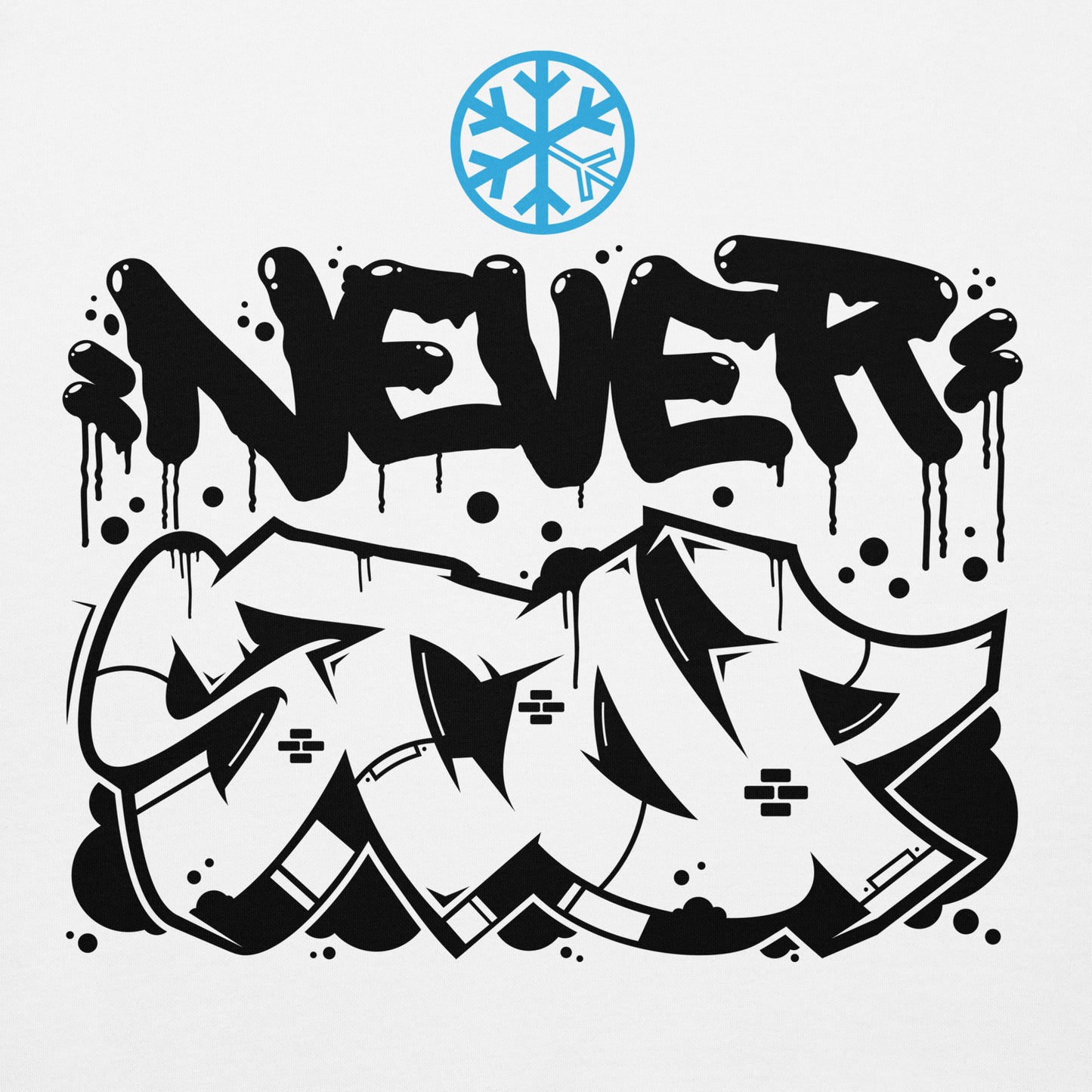 White-Never Stop Graffiti Piece Hoodie from B.Different Clothing, graphic, graffiti-inspired streetwear