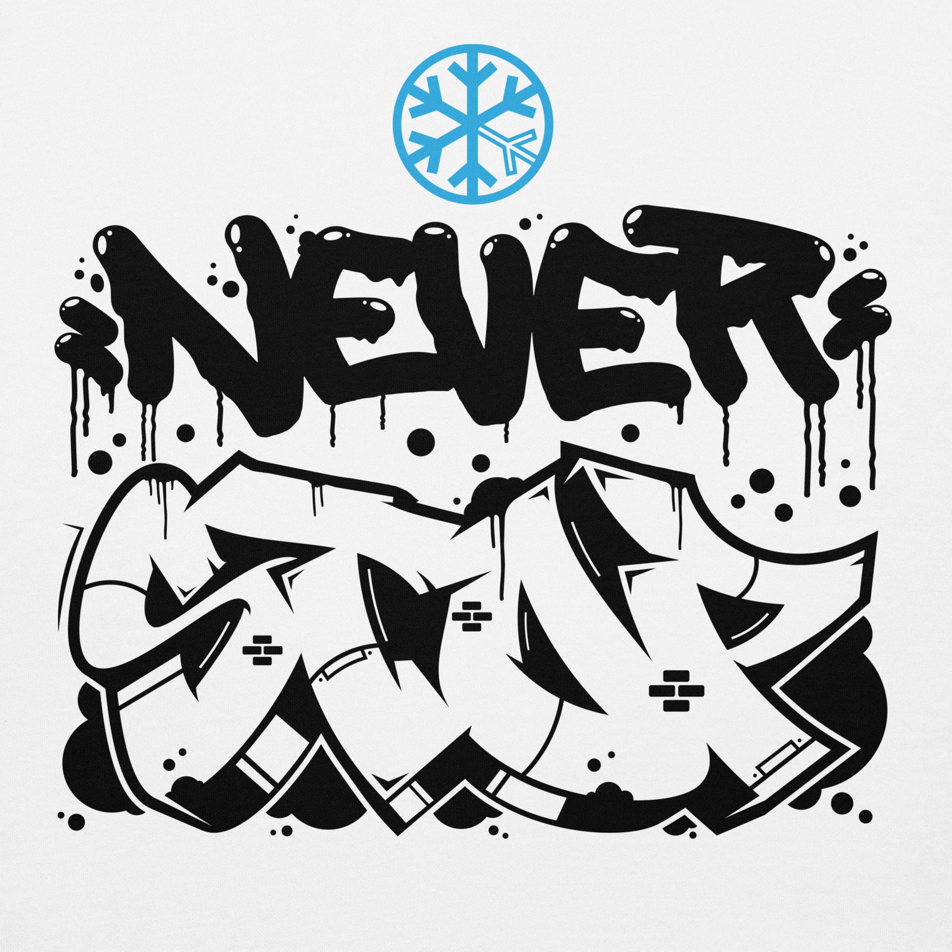 White-Never Stop Graffiti Piece Hoodie from B.Different Clothing, graphic, graffiti-inspired streetwear