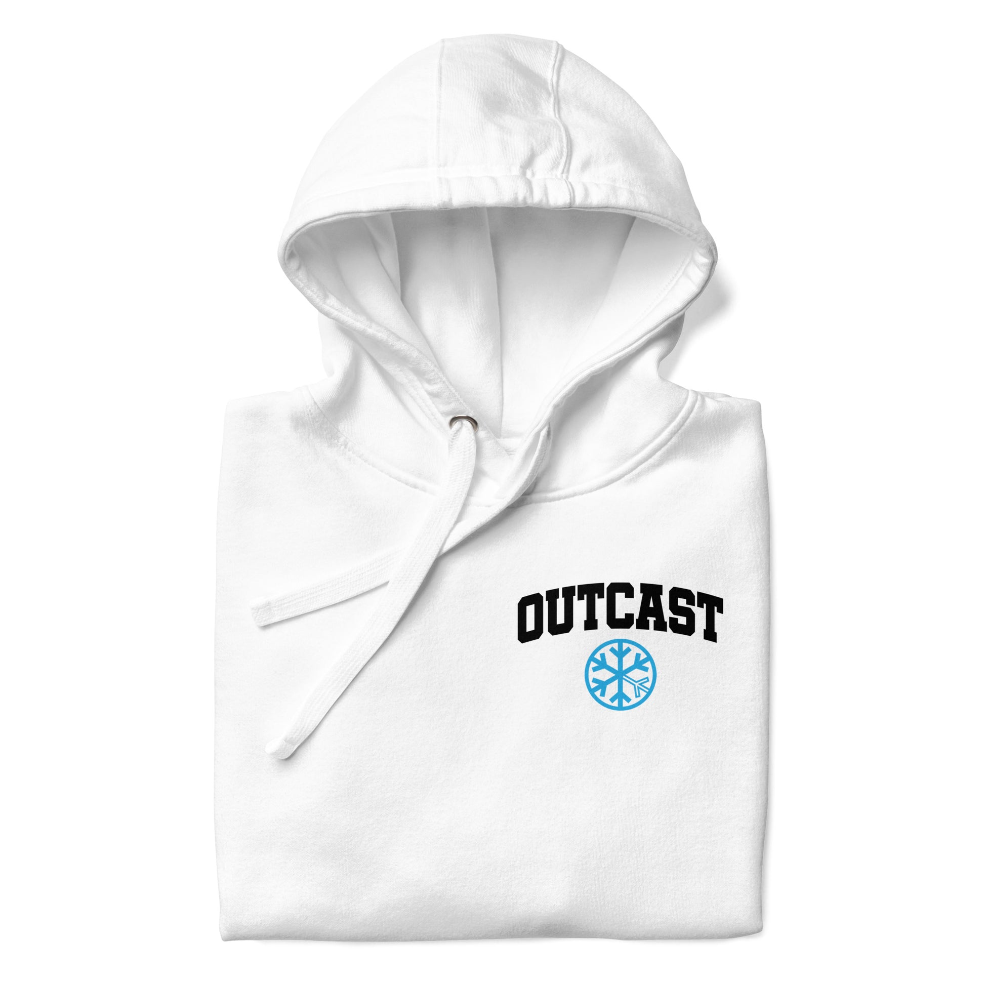 White-Outcast Graffiti Character Hoodie from B.Different Clothing, folded, graffiti-inspired streetwear