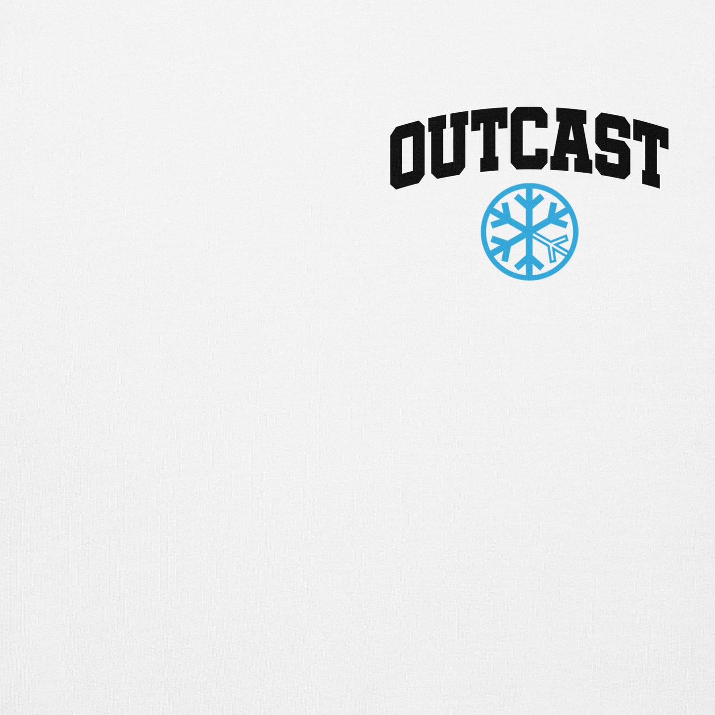 White-Outcast Graffiti Character Hoodie from B.Different Clothing, front graphic, graffiti-inspired streetwear