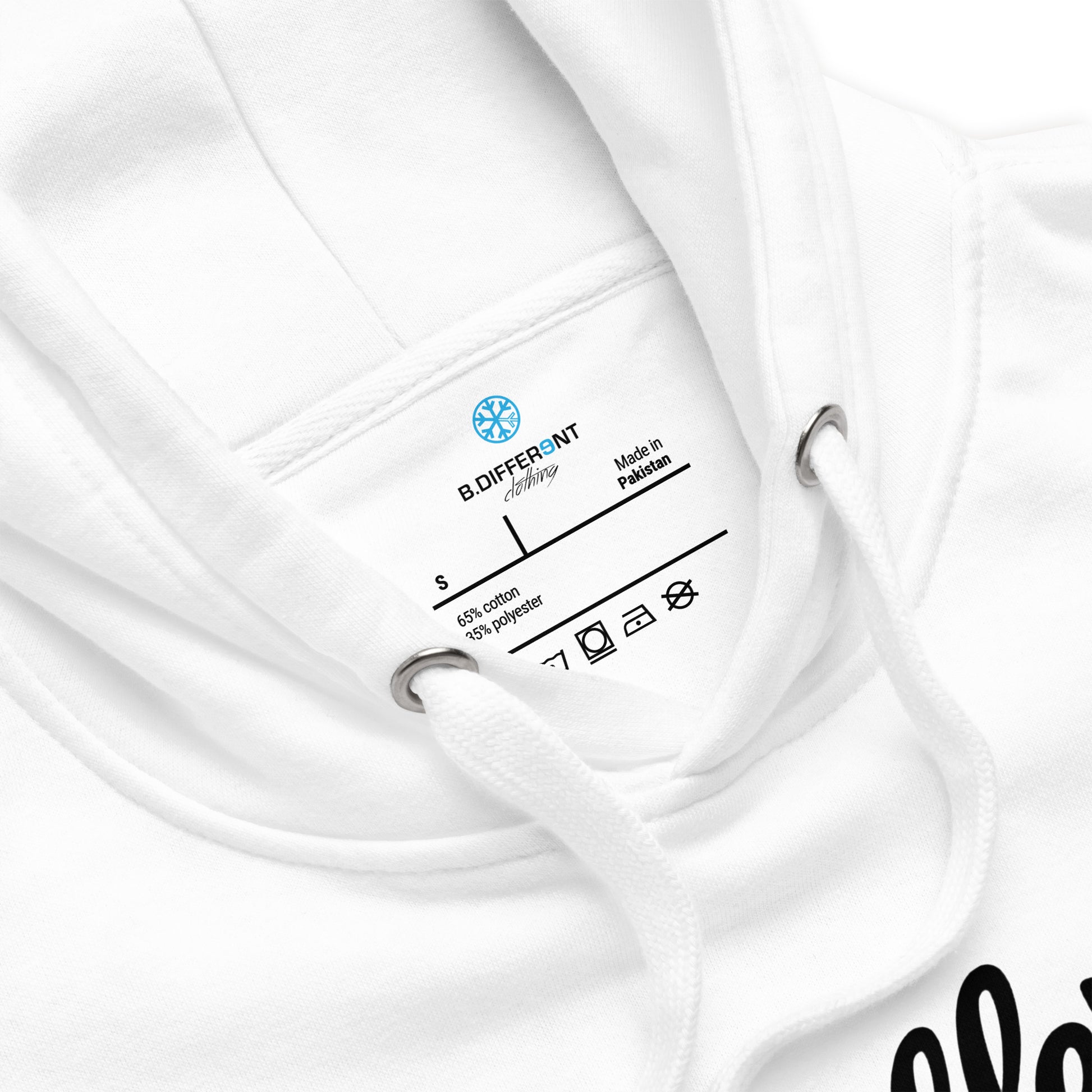 White-The League Hoodie from B.Different Clothing, collar, graffiti-inspired streetwear
