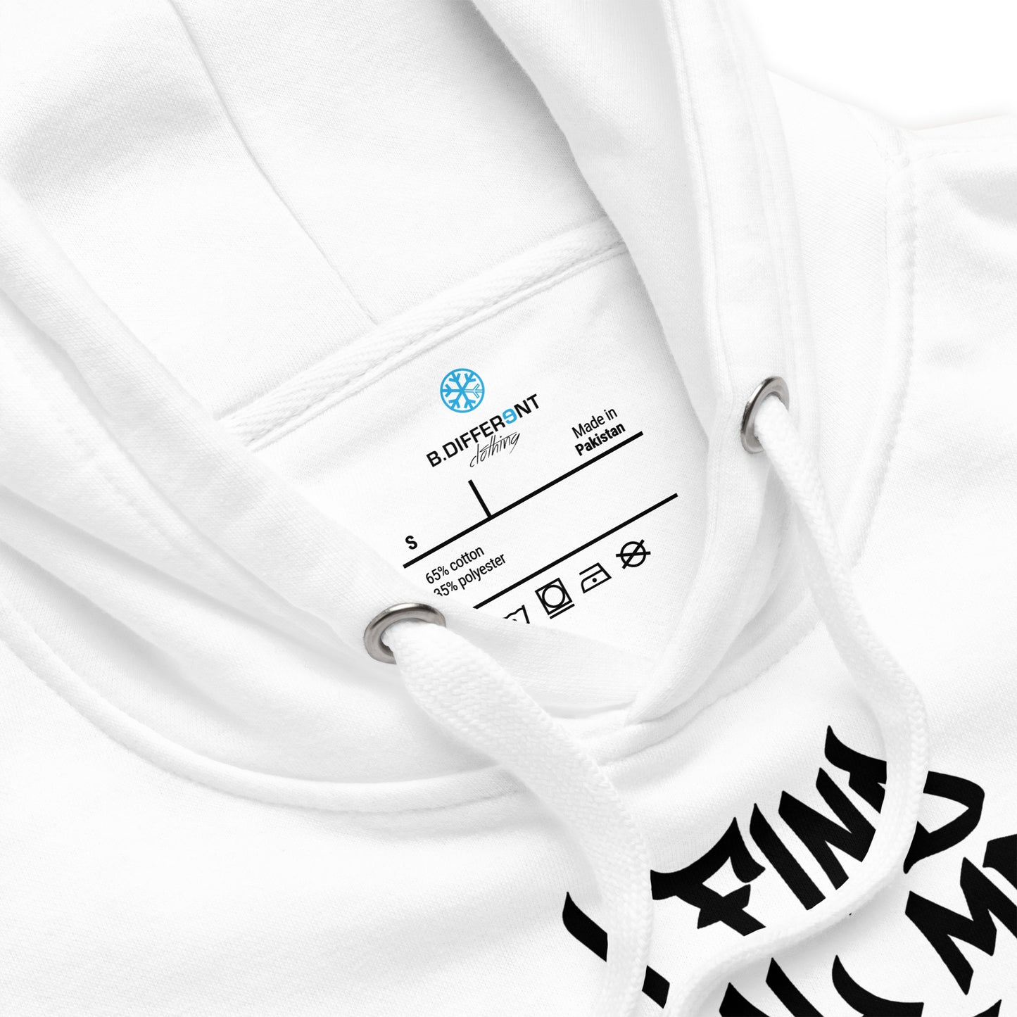 White-Social Media Graffiti Tag Hoodie from B.Different Clothing, collar, graffiti-inspired streetwear