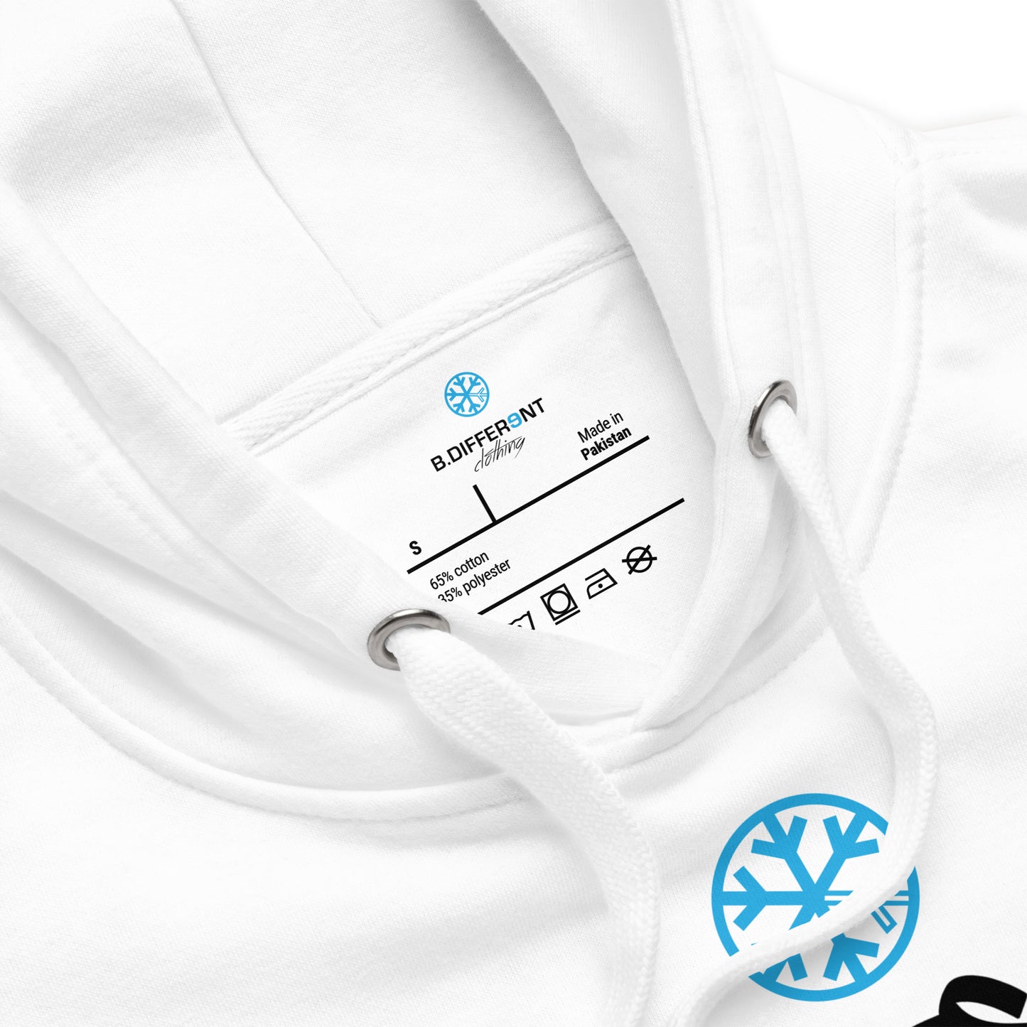 White-Groupthink Graffiti Hoodie from B.Different Clothing, collar, graffiti-inspired streetwear