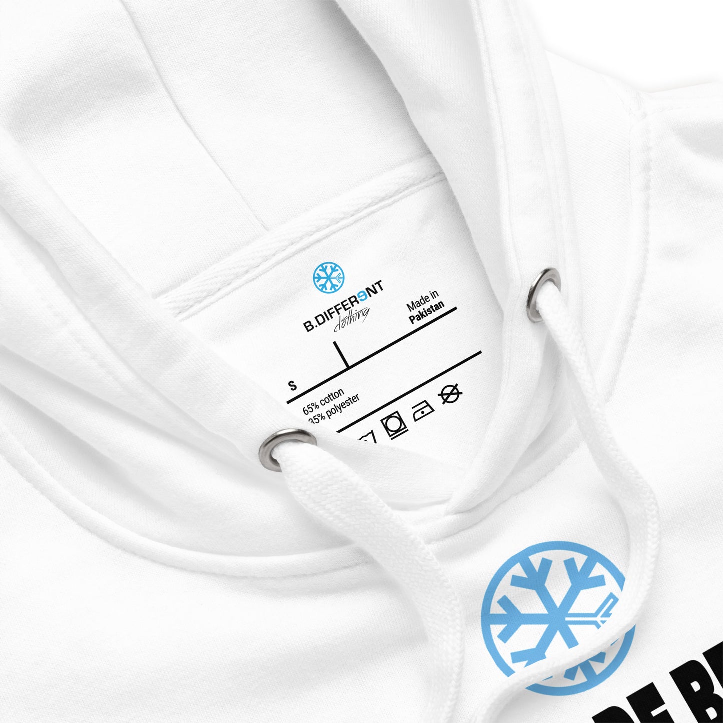 White-Acab Graffiti Tag Hoodie from B.Different Clothing, collar, graffiti-inspired streetwear