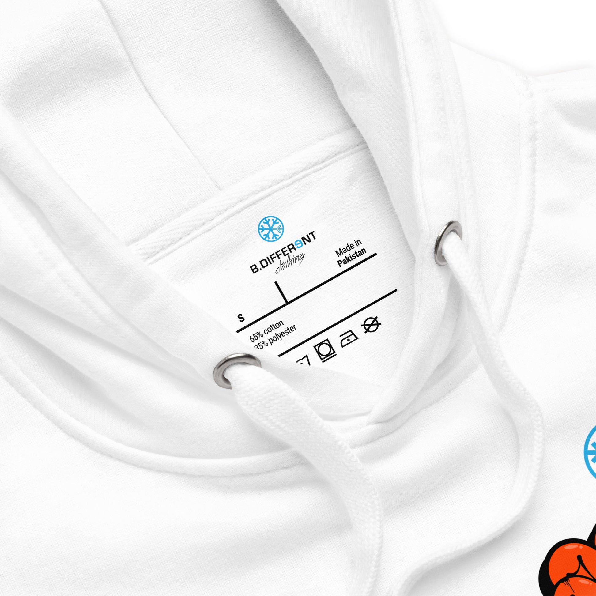 White-ACAB Girl Graffiti Hoodie from B.Different Clothing, collar, graffiti-inspired streetwear