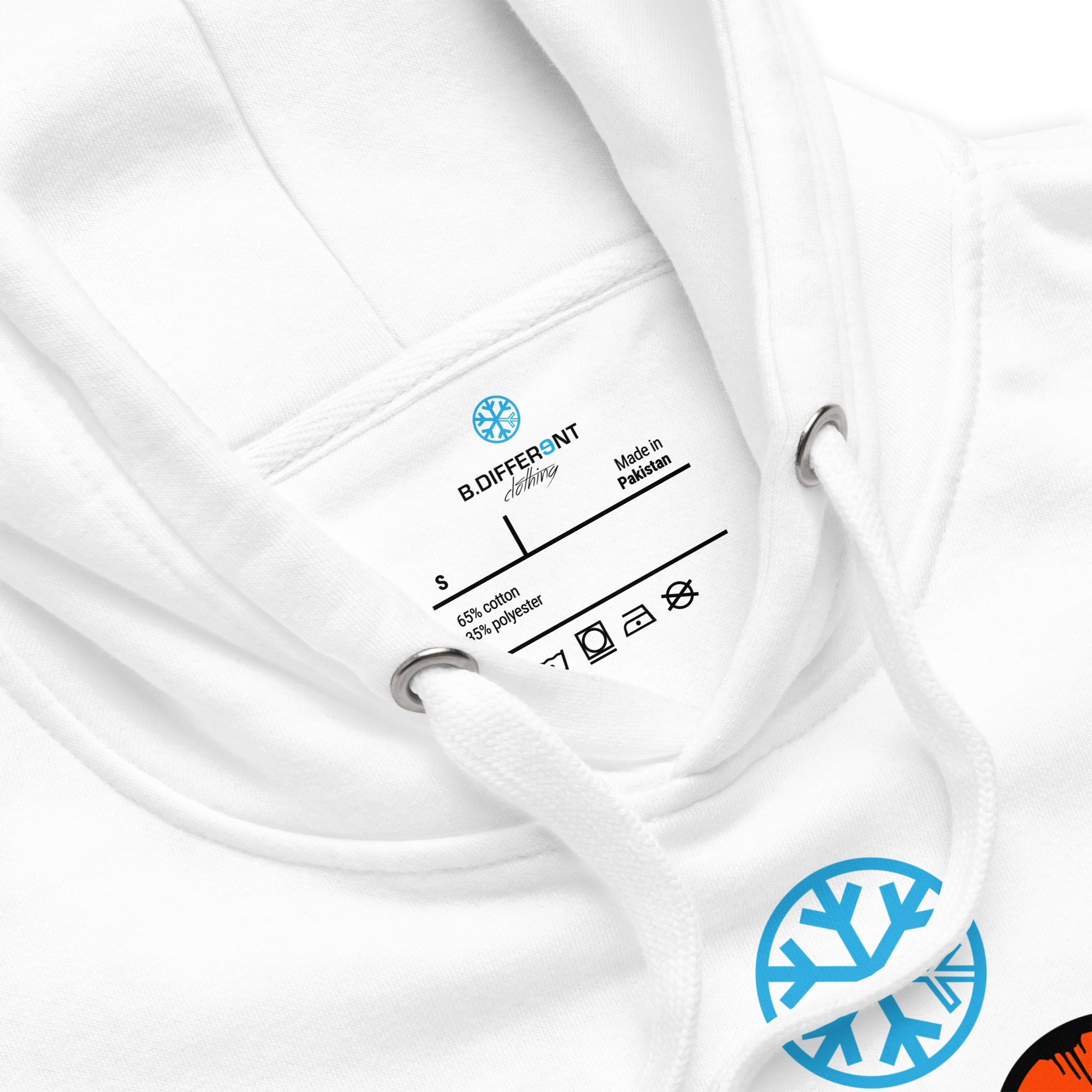 White-ACAB Graffiti Throw-up Hoodie from B.Different Clothing, collar, graffiti-inspired streetwear