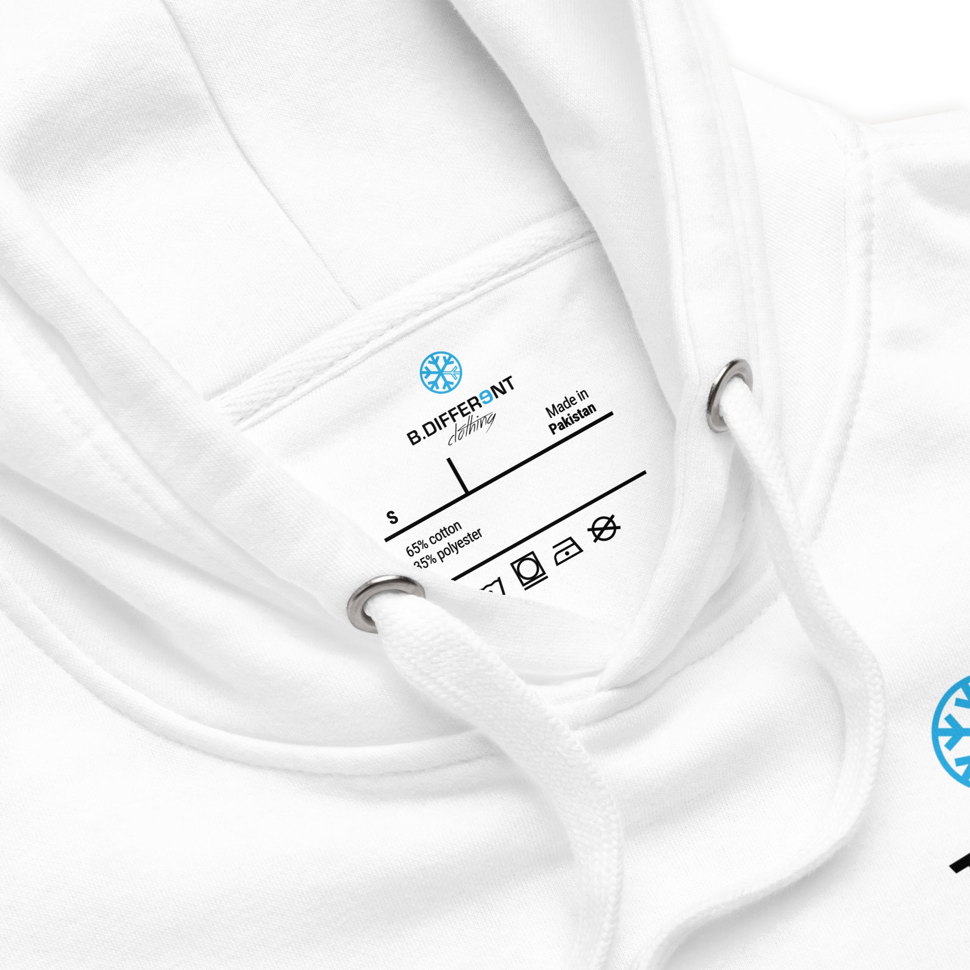 White-Dennis Graffiti Hoodie from B.Different Clothing, collar, graffiti-inspired streetwear