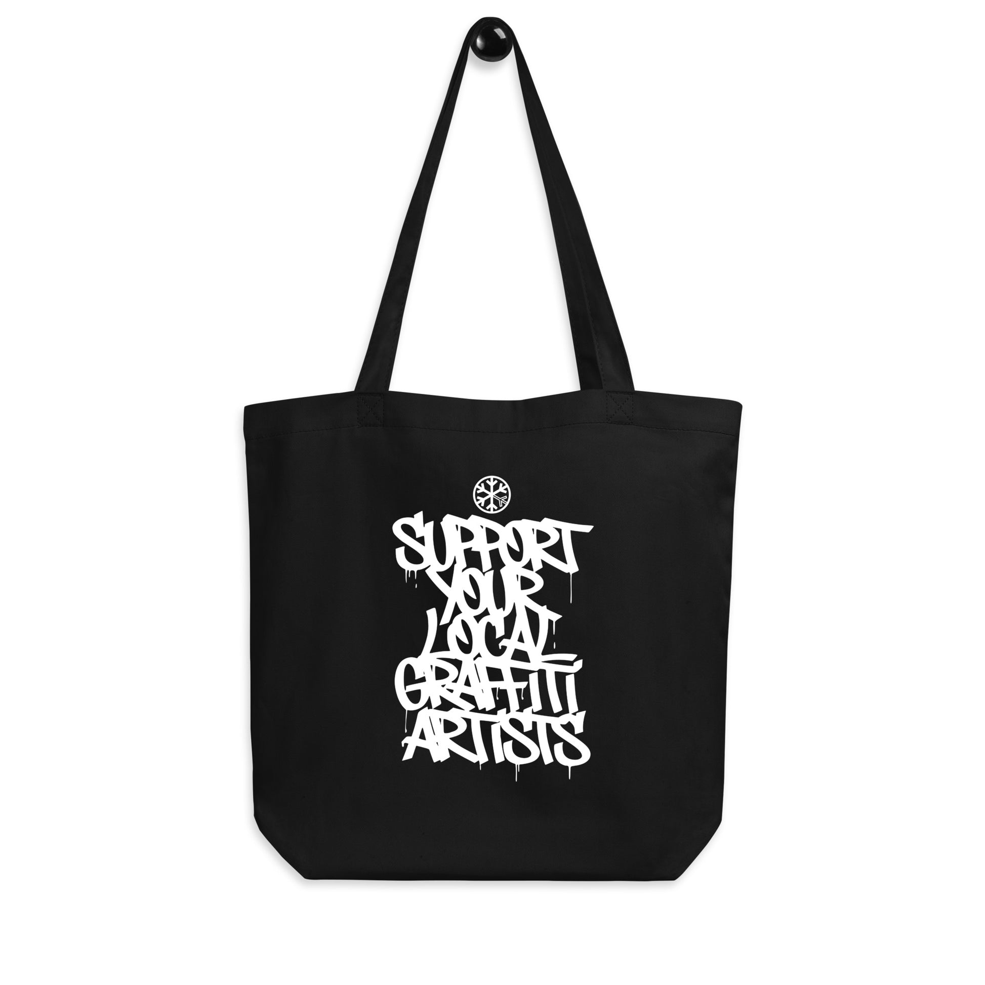 hanging Support Your Local Graffiti Artists Tote Bag black from B.Different Clothing, graffiti-inspired streetwear