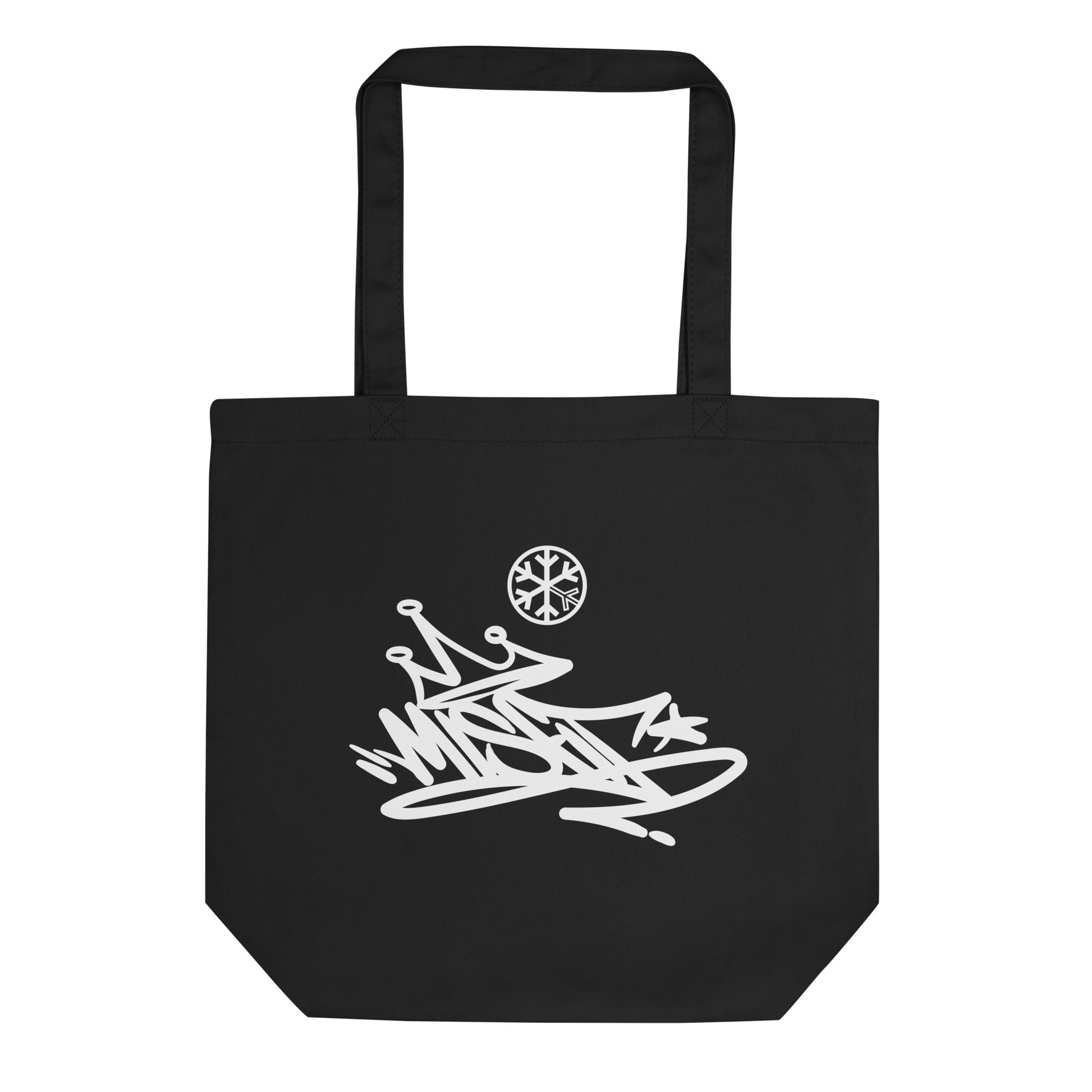 Misfit Graffiti Tag Tote Bag black from B.Different Clothing, front view, graffiti-inspired streetwear