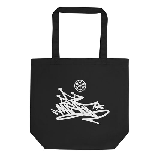 Misfit Graffiti Tag Tote Bag black from B.Different Clothing, front view, graffiti-inspired streetwear