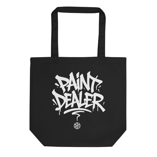 Paint Dealer Graffiti Tag Tote Bag black from B.Different Clothing, front view, graffiti-inspired streetwear