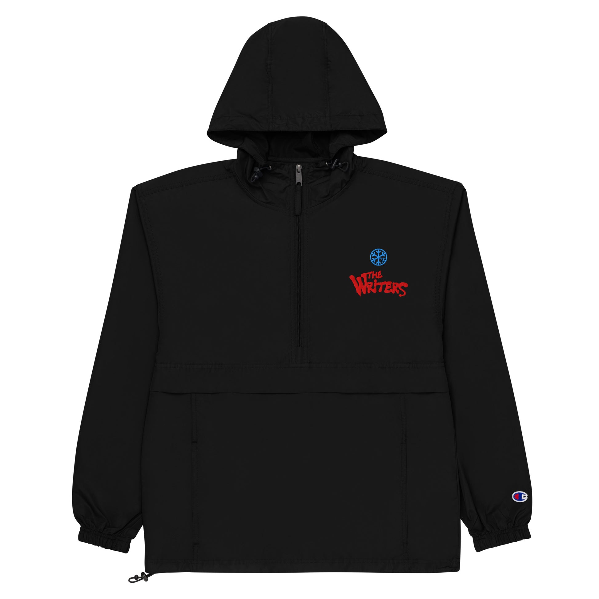 Black-The Writers Graffiti Lettering Windbreaker Jacket from B.Different Clothing, flat view, graffiti-inspired streetwear
