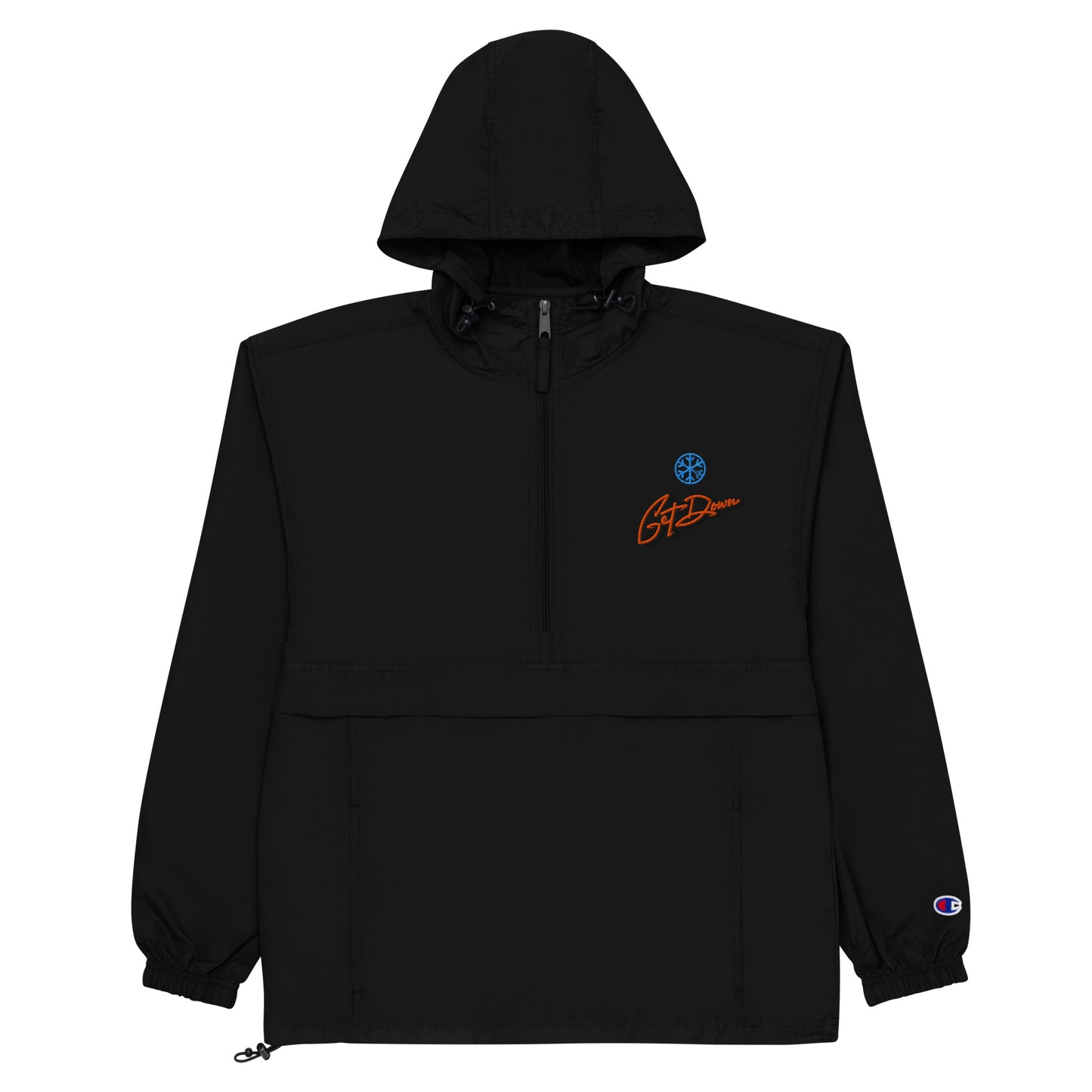 Black-Get Down Graffiti Lettering Windbreaker Jacket from B.Different Clothing, flat view, graffiti-inspired streetwear