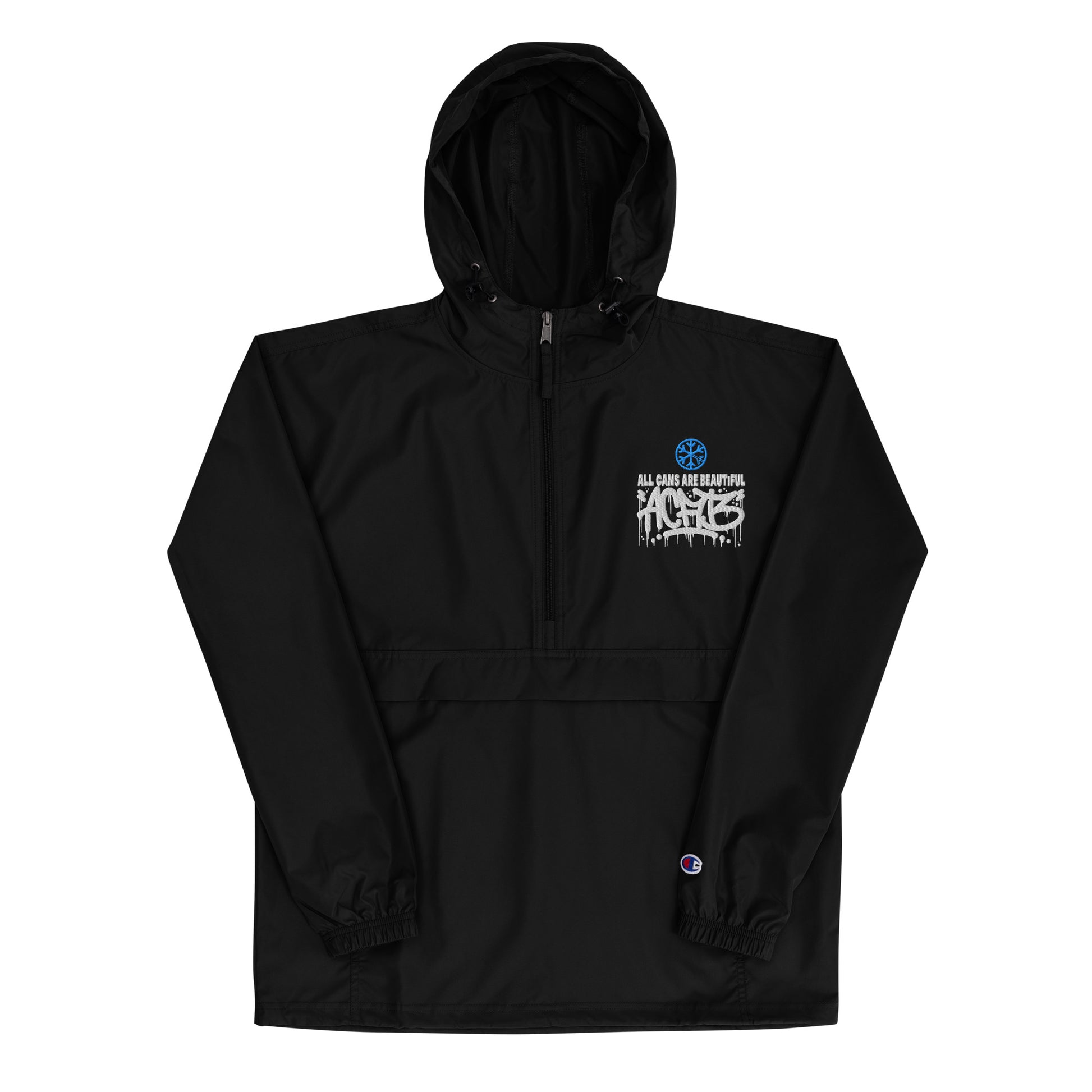 Black-ACAB Graffiti Tag Windbreaker Jacket from B.Different Clothing, front view, graffiti-inspired streetwear
