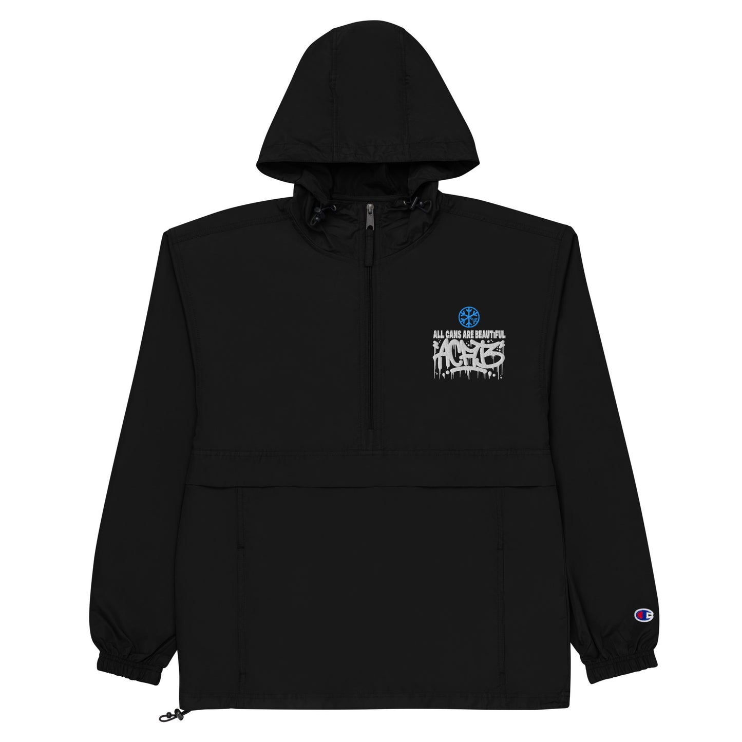 Black-ACAB Graffiti Tag Windbreaker Jacket from B.Different Clothing, flat view, graffiti-inspired streetwear