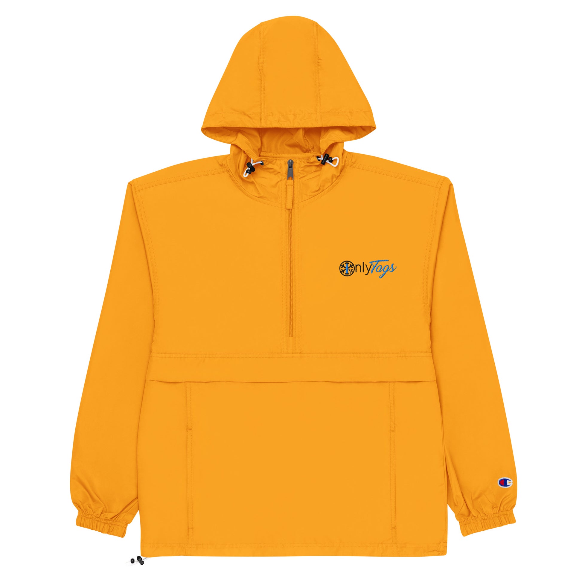 Yellow-Only Tags Graffiti Windbreaker Jacket from B.Different Clothing, flat view, graffiti-inspired streetwear