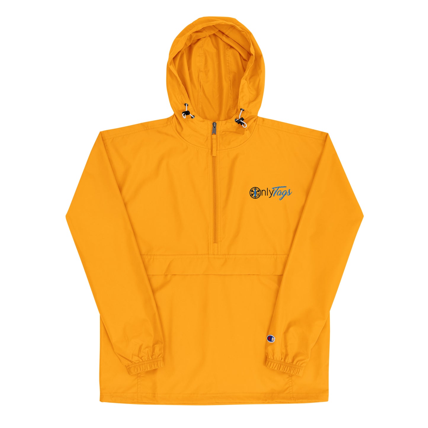 Yellow-Only Tags Graffiti Windbreaker Jacket from B.Different Clothing, front view, graffiti-inspired streetwear