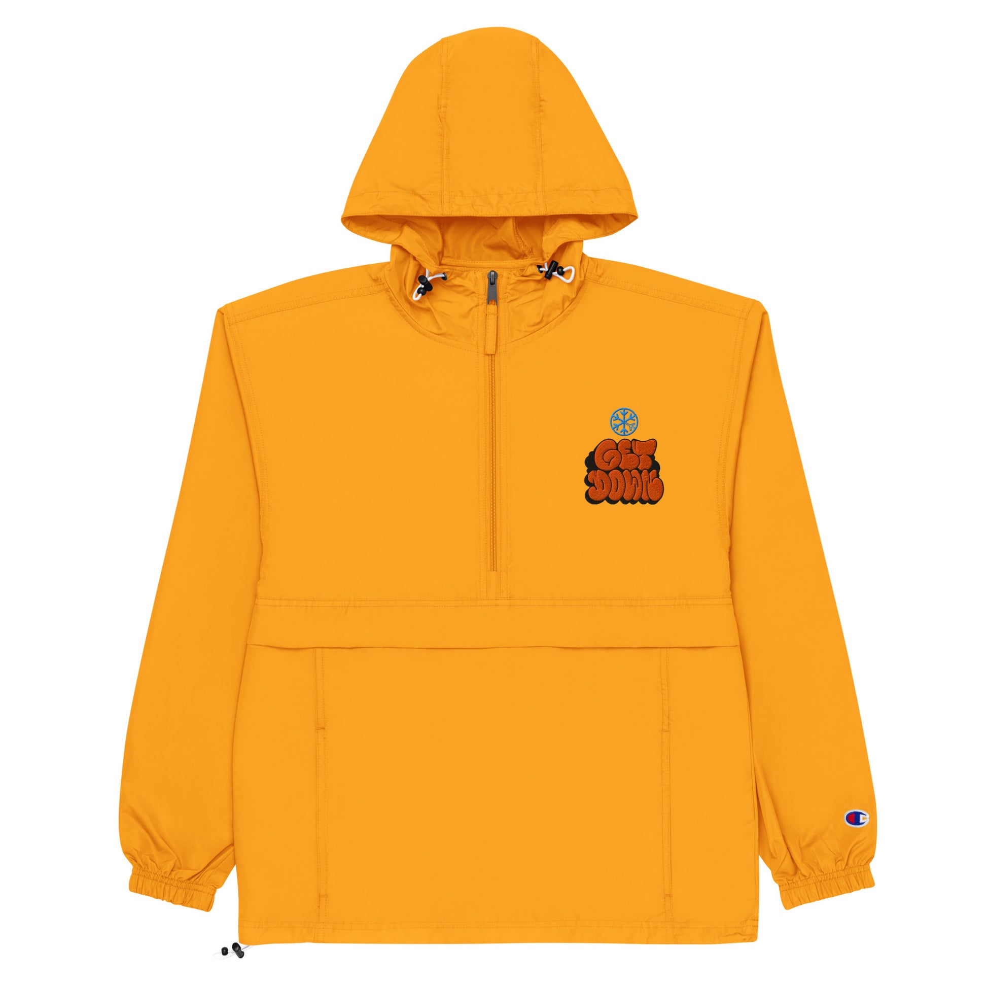 Yellow-Get Down Graffiti Throw-up Windbreaker Jacket from B.Different Clothing, flat view, graffiti-inspired streetwear