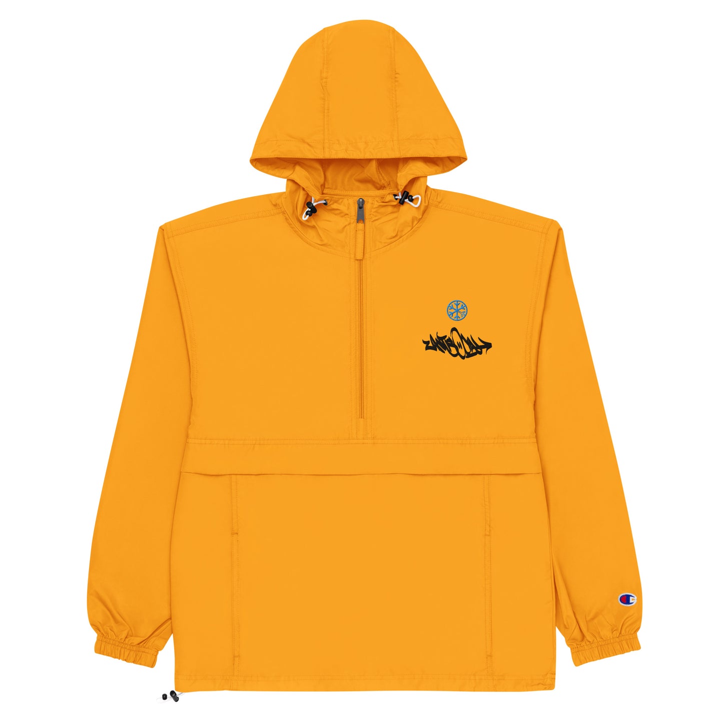 Yellow-Antisocial Graffiti Tag Windbreaker Jacket from B.Different Clothing, flat view, graffiti-inspired streetwear