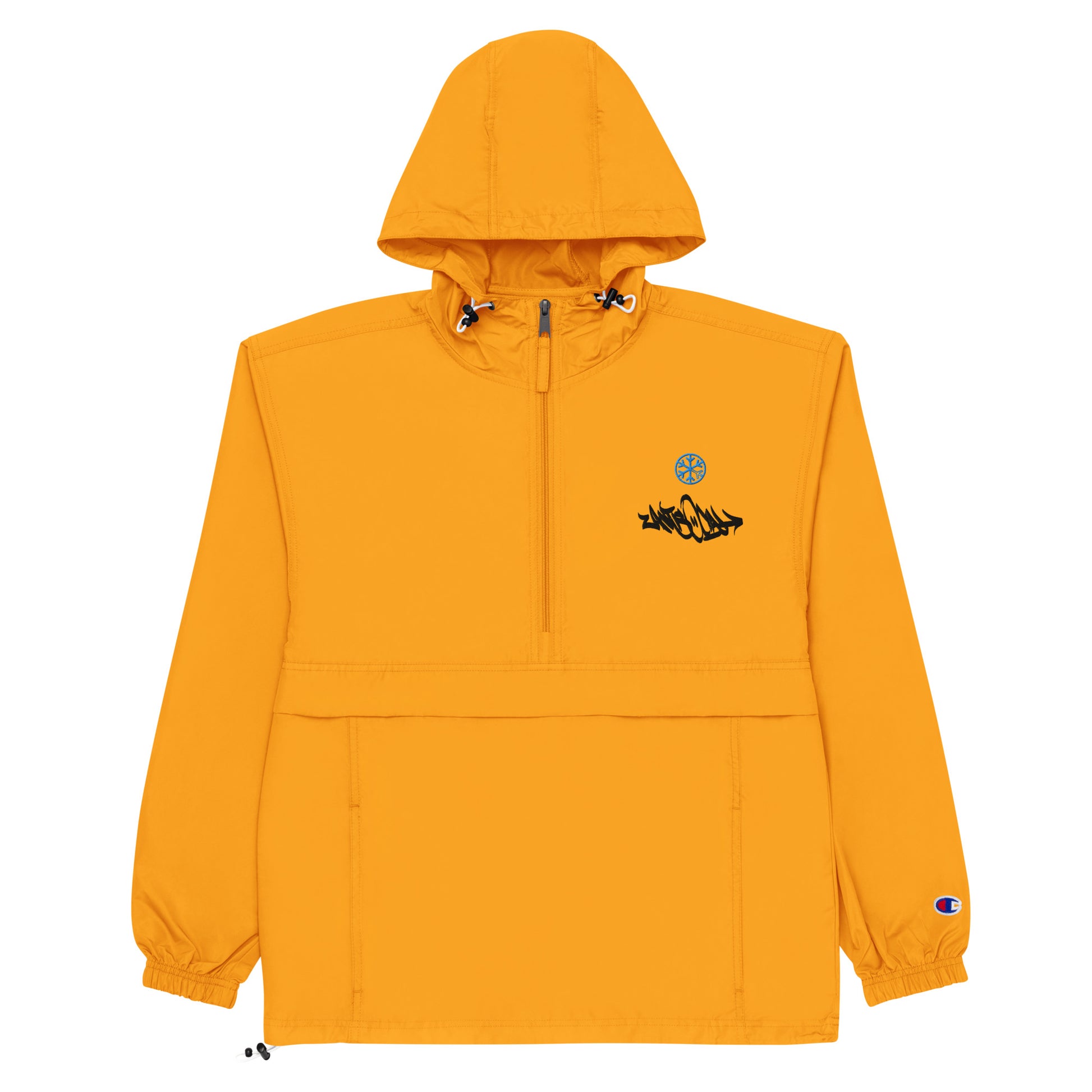 Yellow-Antisocial Graffiti Tag Windbreaker Jacket from B.Different Clothing, flat view, graffiti-inspired streetwear