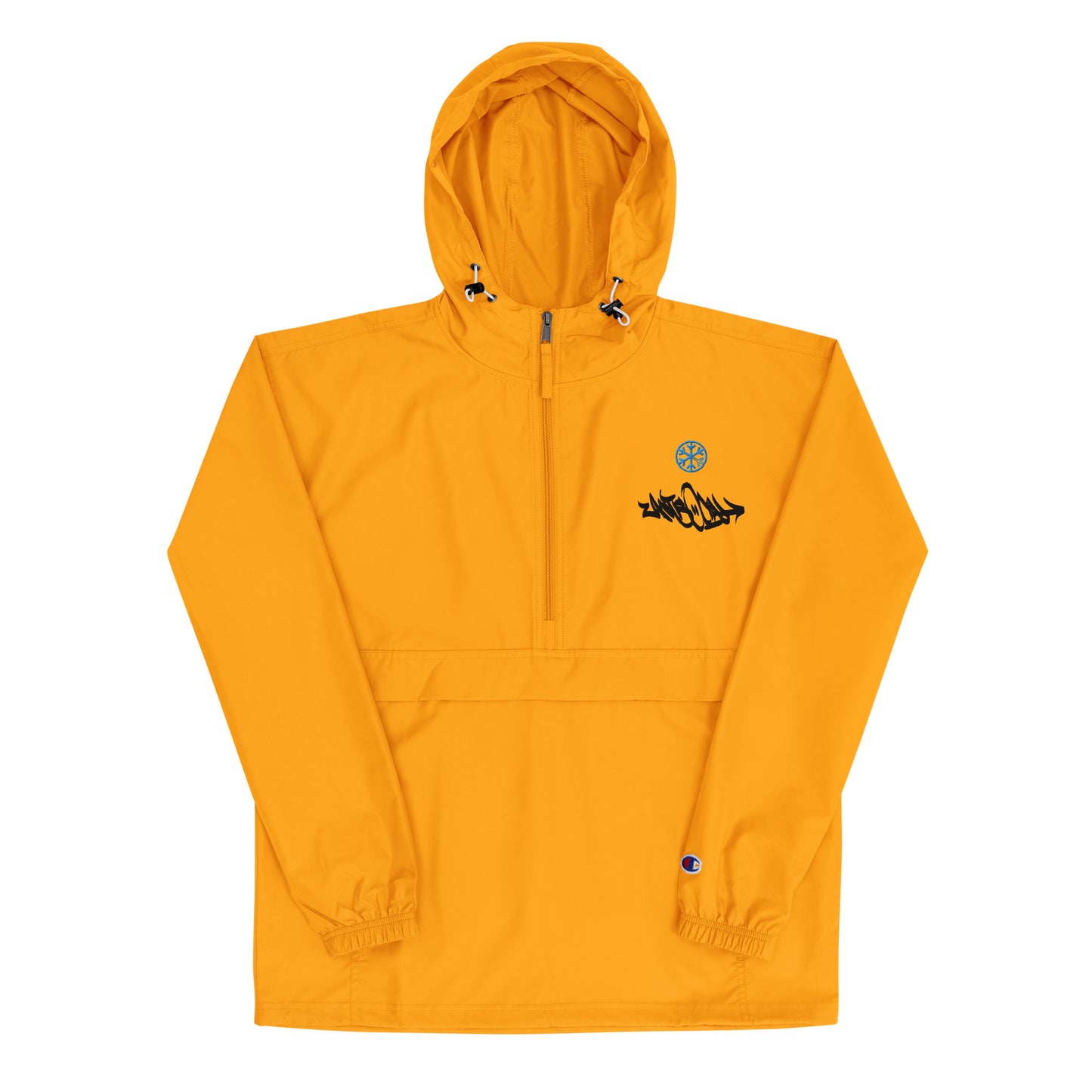 Yellow-Antisocial Graffiti Tag Windbreaker Jacket from B.Different Clothing, front view, graffiti-inspired streetwear