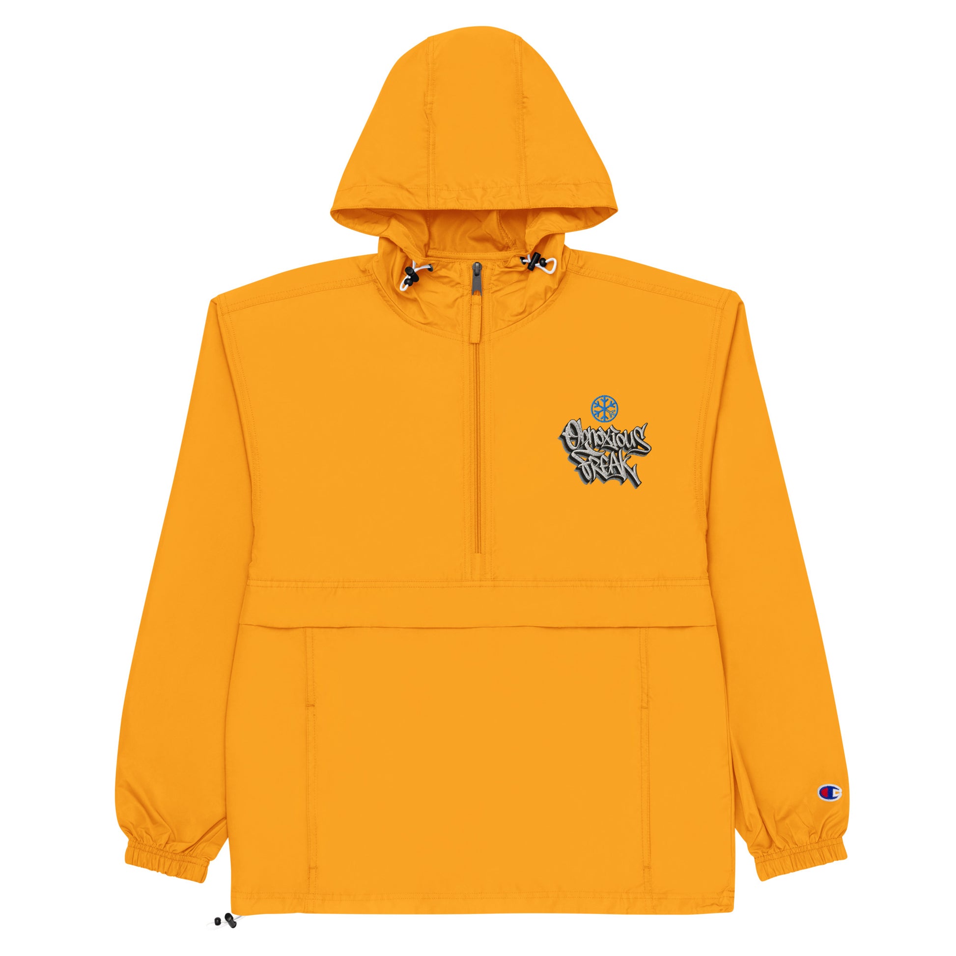 Yellow-Obnoxious Freak Graffiti Windbreaker Jacket from B.Different Clothing, flat view, graffiti-inspired streetwear