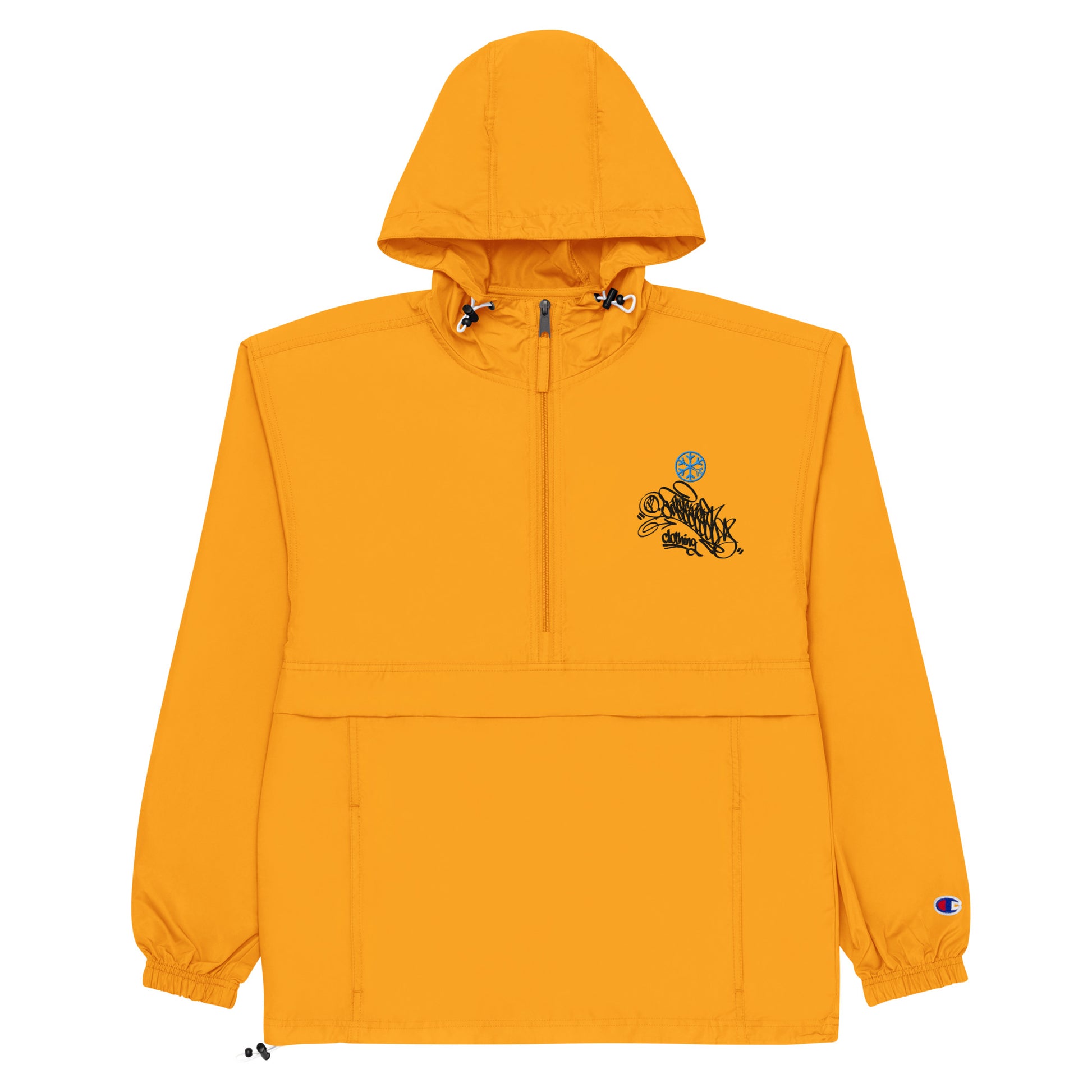Yellow-Graffiti Dad Collab Windbreaker Jacket from B.Different Clothing, flat view, graffiti-inspired streetwear