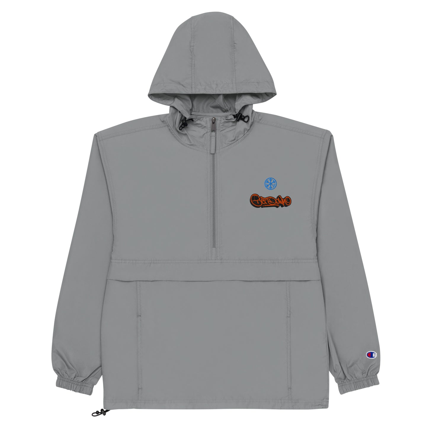 Gray-Get Down Graffiti Tag Windbreaker Jacket from B.Different Clothing, flat view, graffiti-inspired streetwear