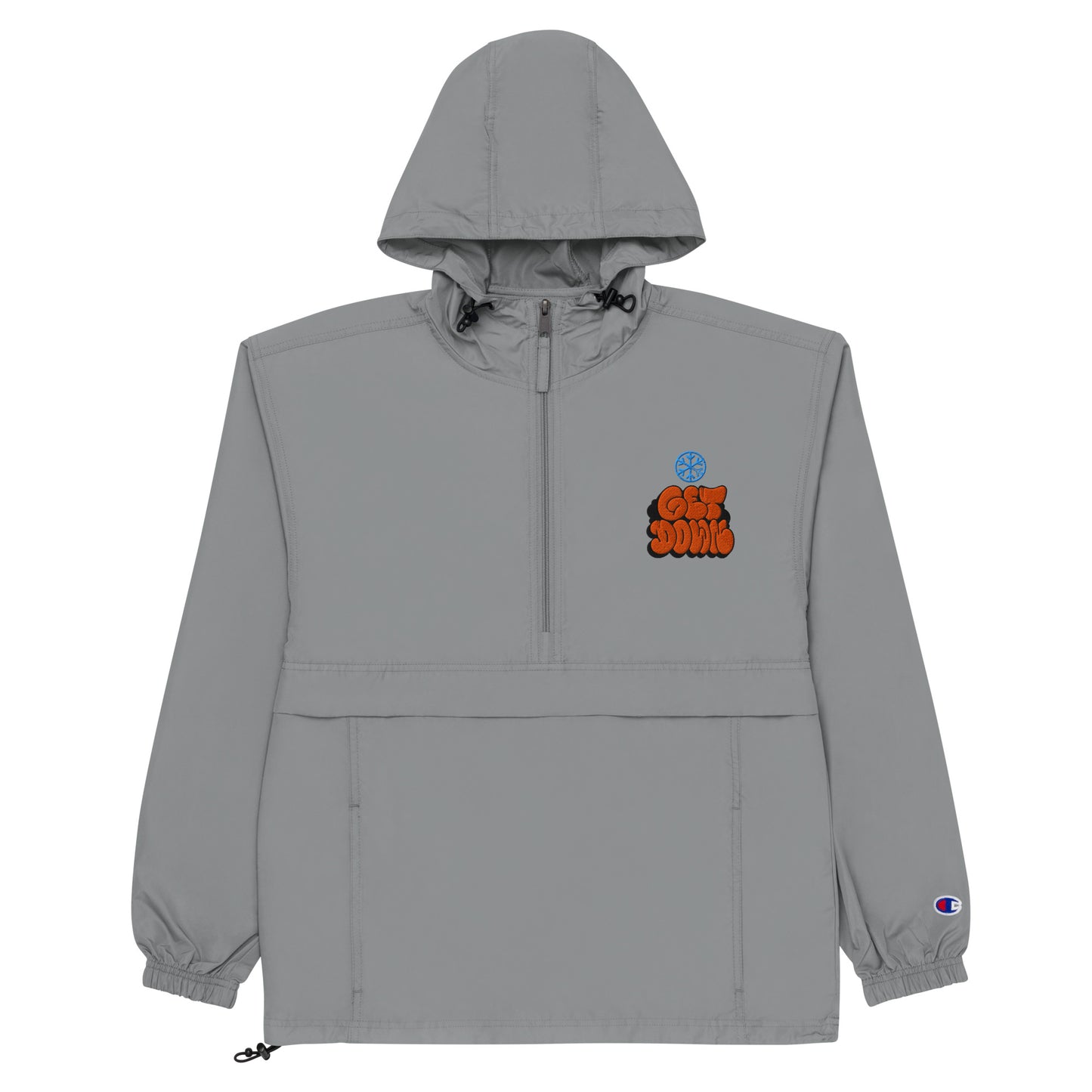 Gray-Get Down Graffiti Throw-up Windbreaker Jacket from B.Different Clothing, flat view, graffiti-inspired streetwear