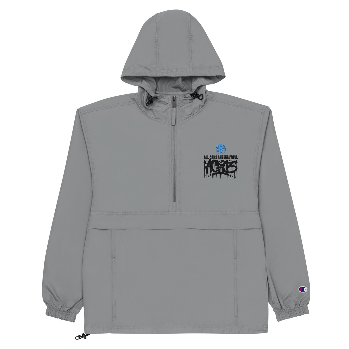 Gray-ACAB Graffiti Tag Windbreaker Jacket from B.Different Clothing, flat view, graffiti-inspired streetwear