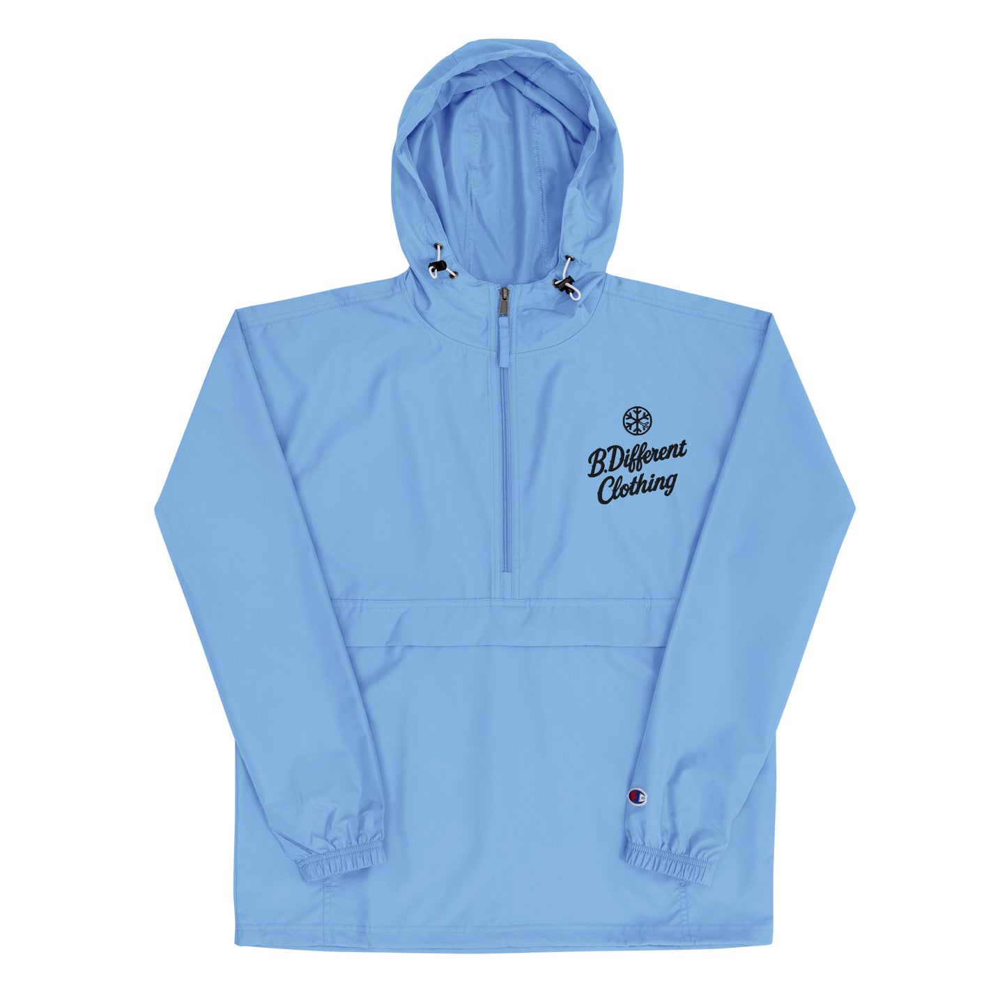 Lightblue-The League Windbreaker Jacket from B.Different Clothing, front view, graffiti-inspired streetwear