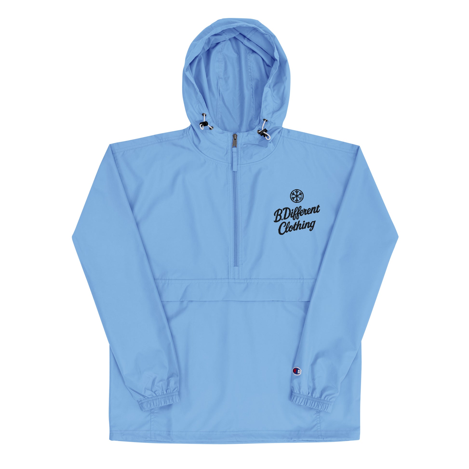 Lightblue-The League Windbreaker Jacket from B.Different Clothing, front view, graffiti-inspired streetwear