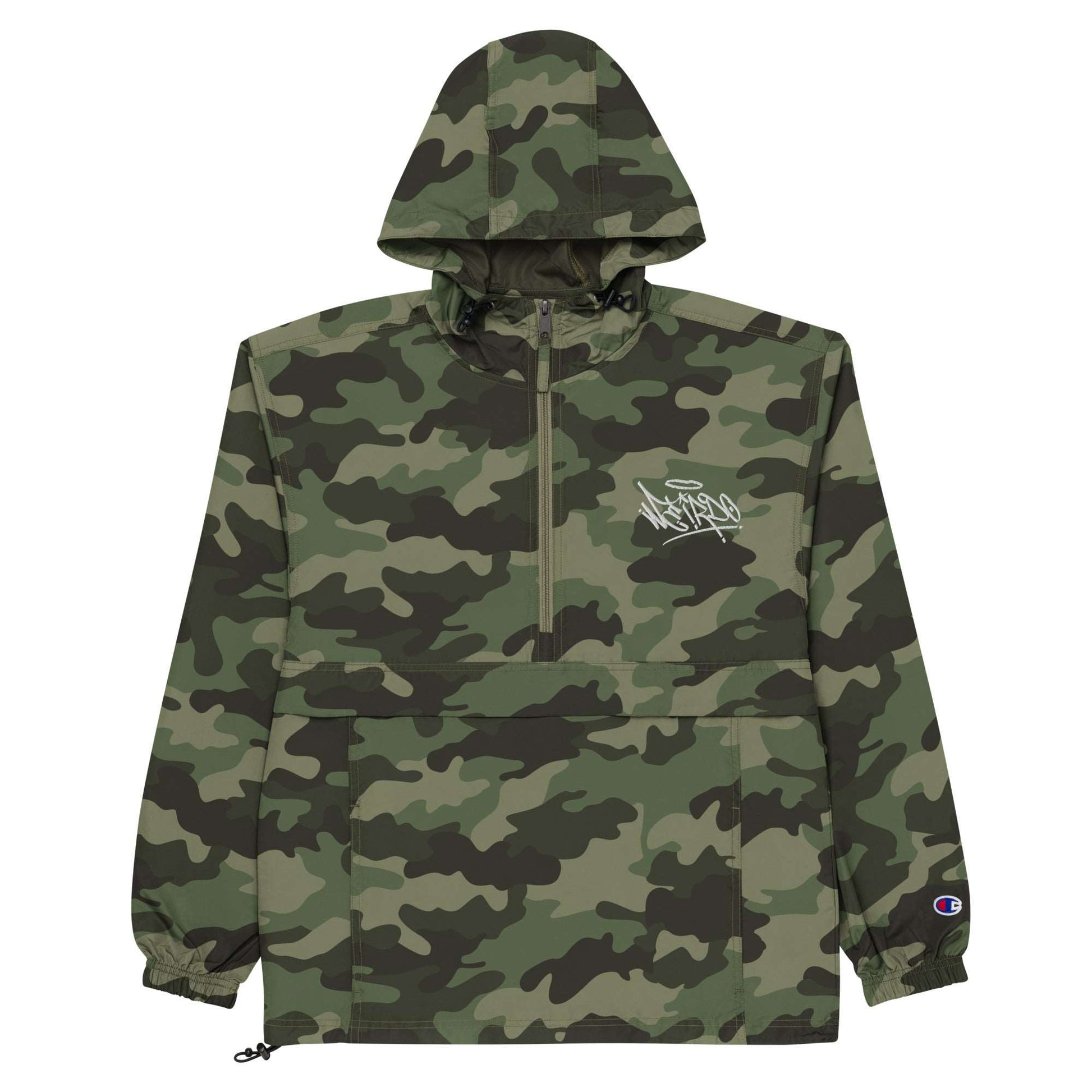 flat Weirdo Graffiti Tag Windbreaker Jacket camo by B.Different Clothing street art graffiti inspired streetwear brand