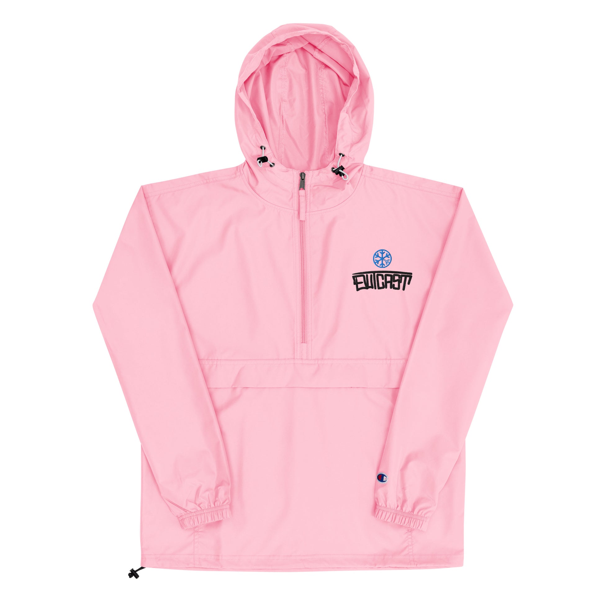 Pink-Outcast Graffiti Tag Windbreaker Jacket from B.Different Clothing, front view, graffiti-inspired streetwear