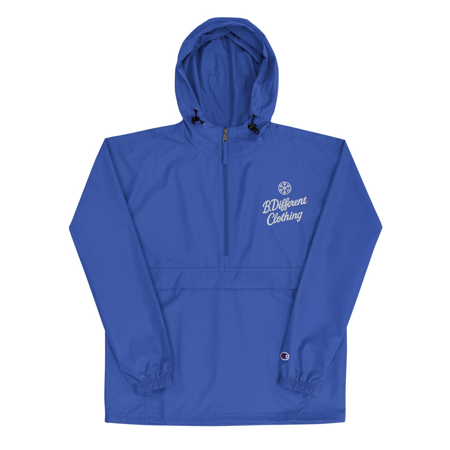 Blue-The League Windbreaker Jacket from B.Different Clothing, front view, graffiti-inspired streetwear