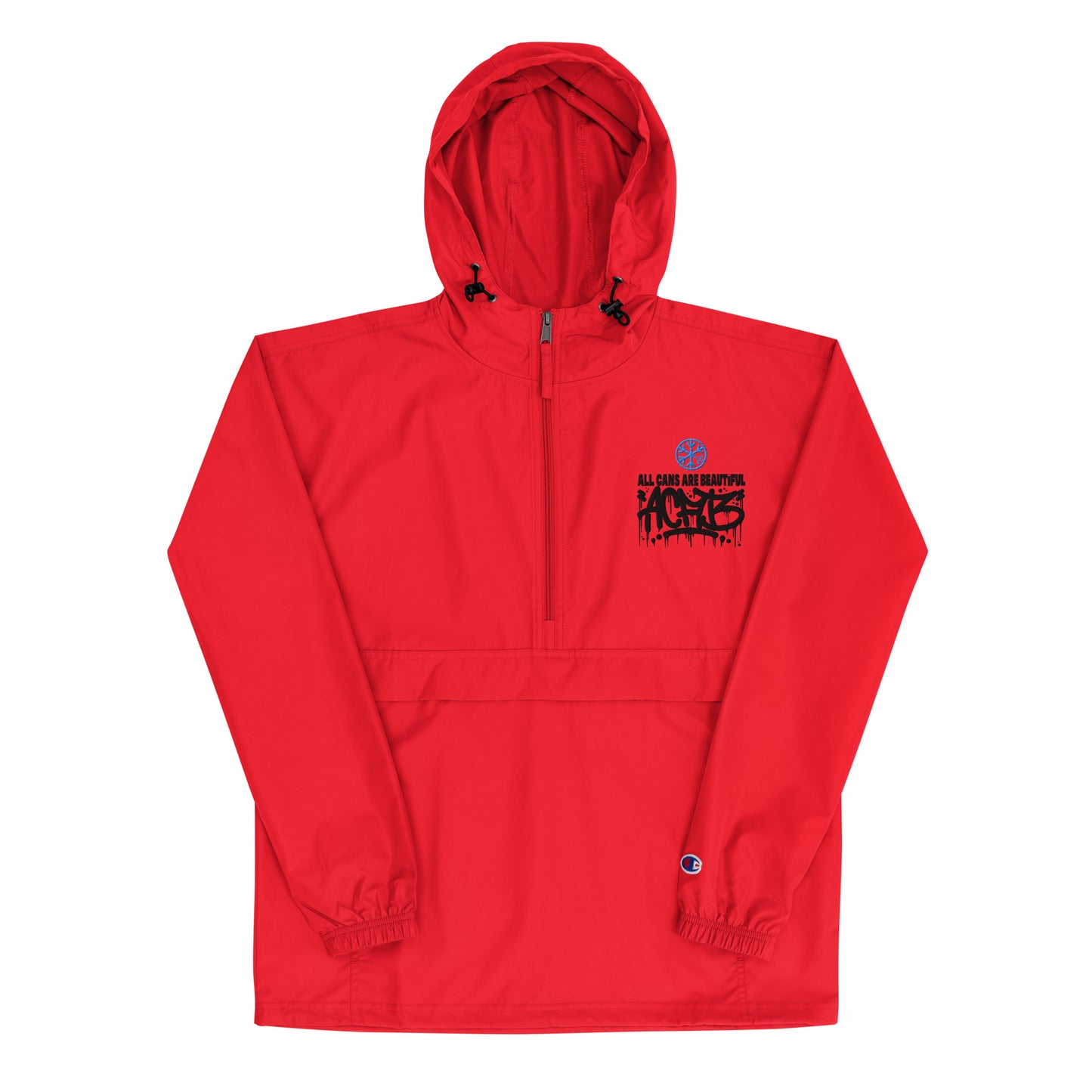 Red-ACAB Graffiti Tag Windbreaker Jacket from B.Different Clothing, front view, graffiti-inspired streetwear