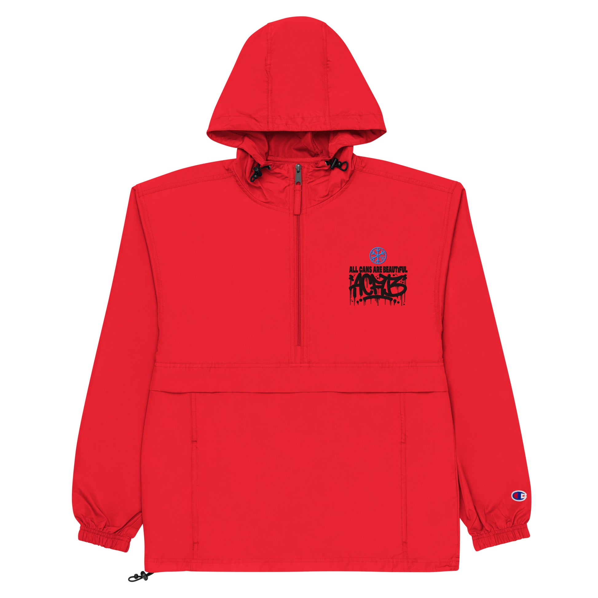 Red-ACAB Graffiti Tag Windbreaker Jacket from B.Different Clothing, flat view, graffiti-inspired streetwear