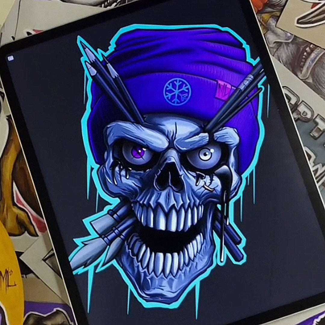 artwork of Art Skull Hoodie by Karkade B.Different Clothing street art graffiti inspired streetwear brand