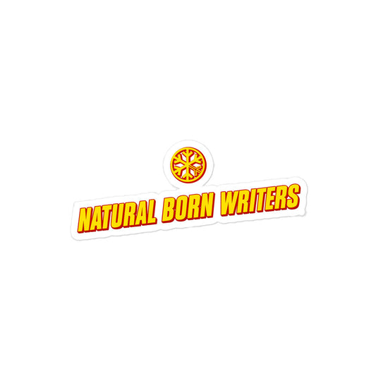 Natural Born Writers Graffiti Sticker from B.Different Clothing, front view, graffiti-inspired streetwear