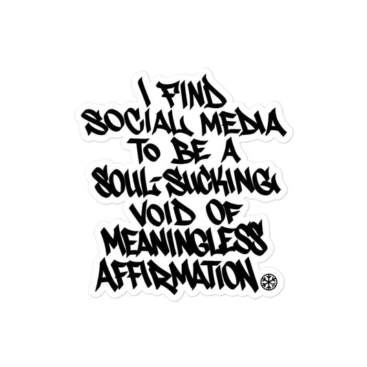 Social Media Graffiti Tag Sticker from B.Different Clothing, graffiti-inspired streetwear
